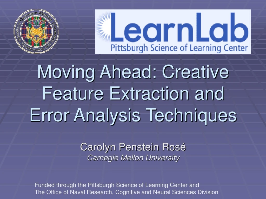 PPT Moving Ahead Creative Feature Extraction and Error Analysis