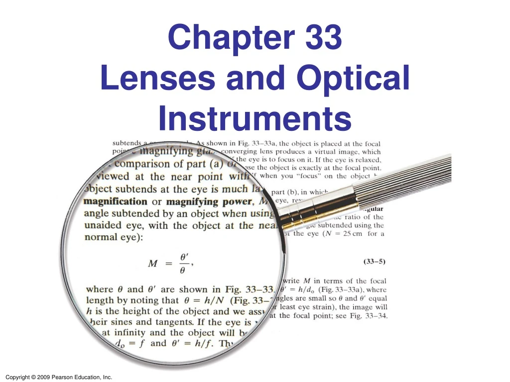 PPT - Chapter 33 Lenses And Optical Instruments PowerPoint Presentation ...