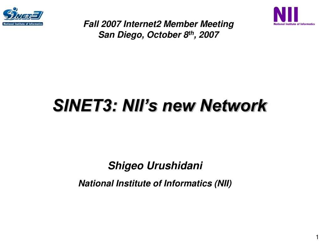 fall 2007 internet2 member meeting san diego n.