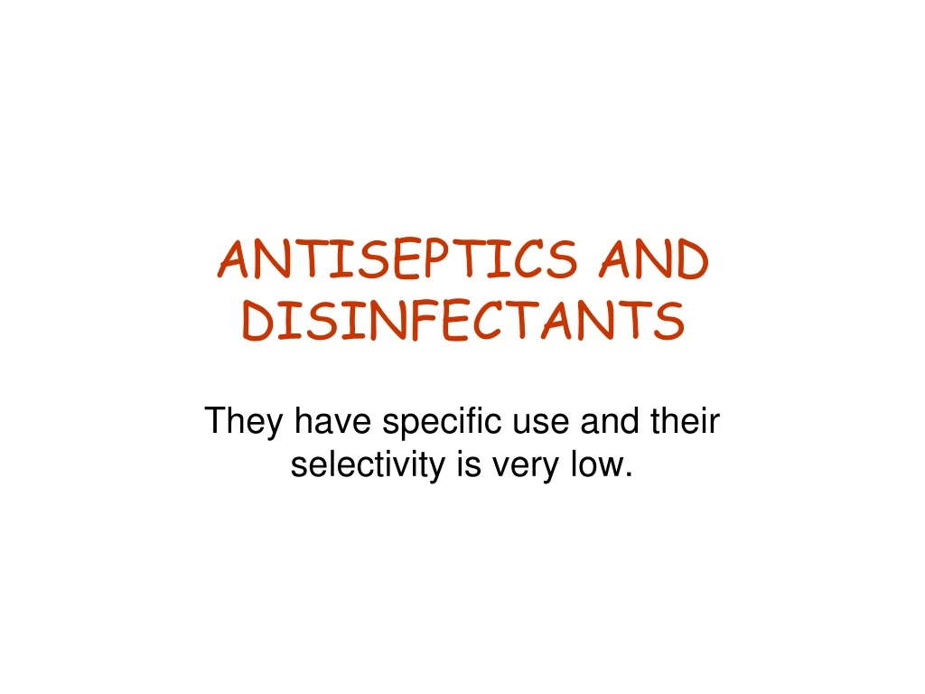 PPT ANTISEPTICS AND DISINFECTANTS PowerPoint Presentation, free