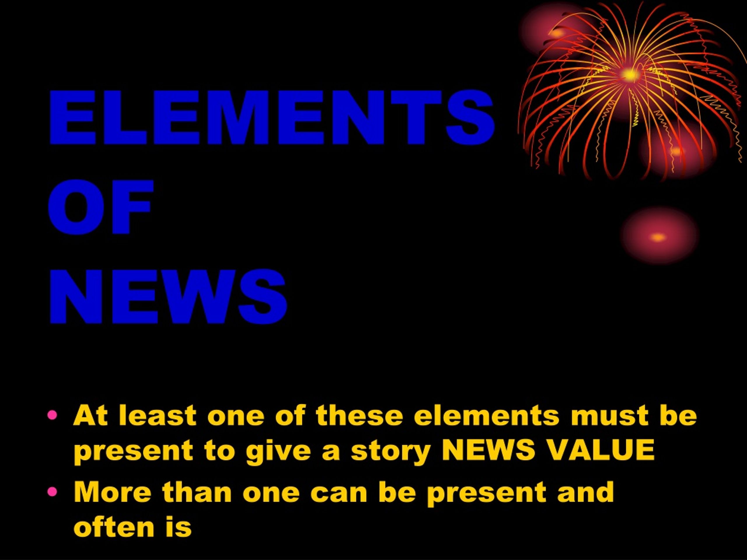 elements of news presentation