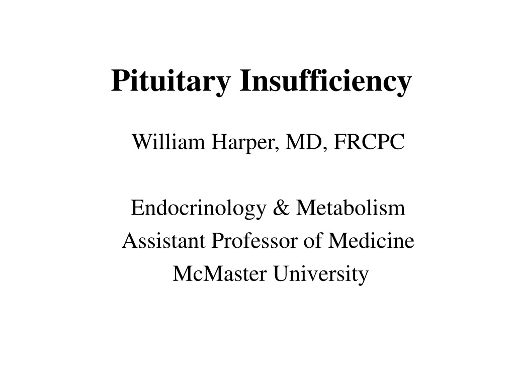 pituitary insufficiency n.