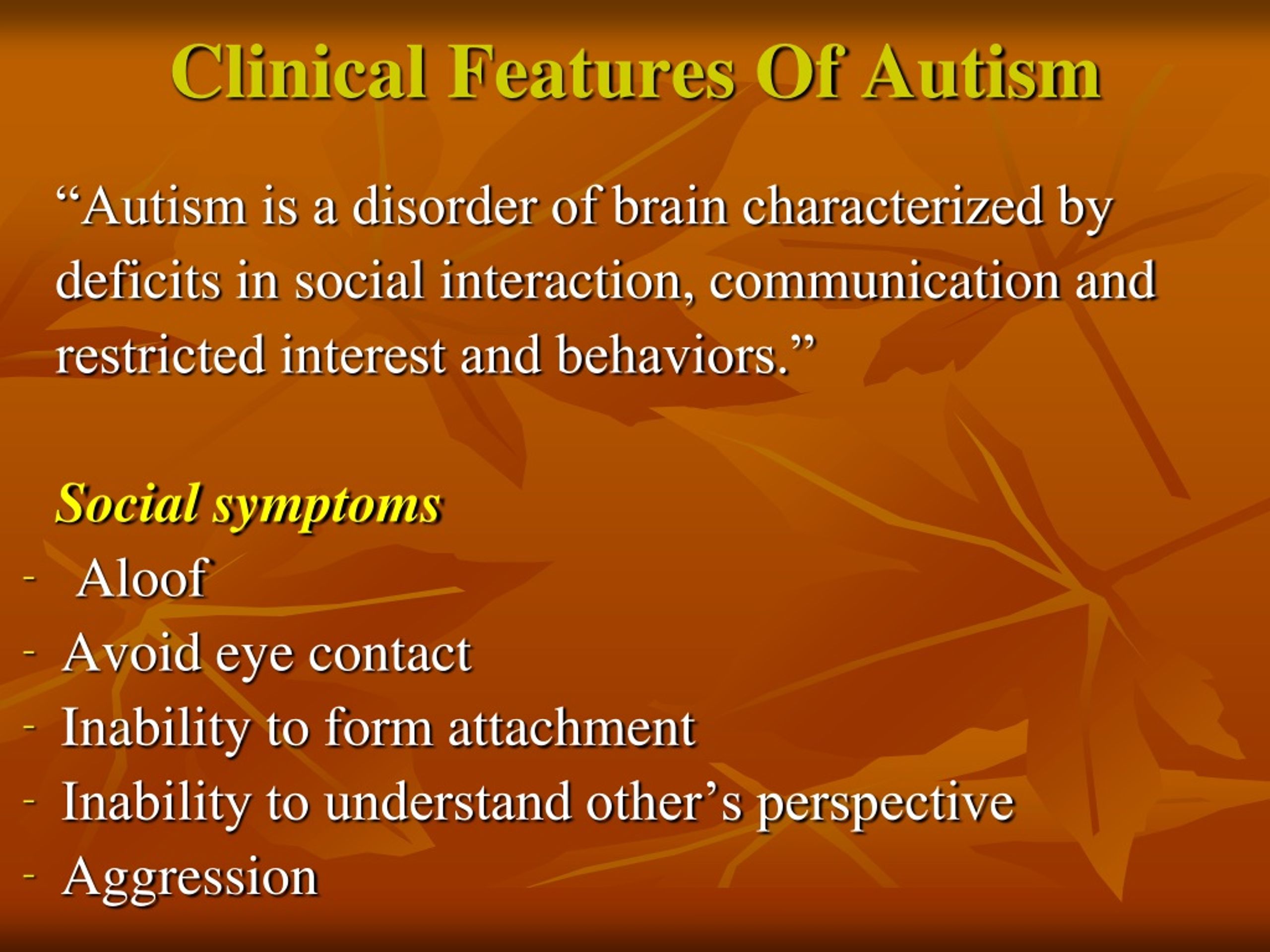 PPT - Autism Spectrum disorder PowerPoint Presentation, free download ...