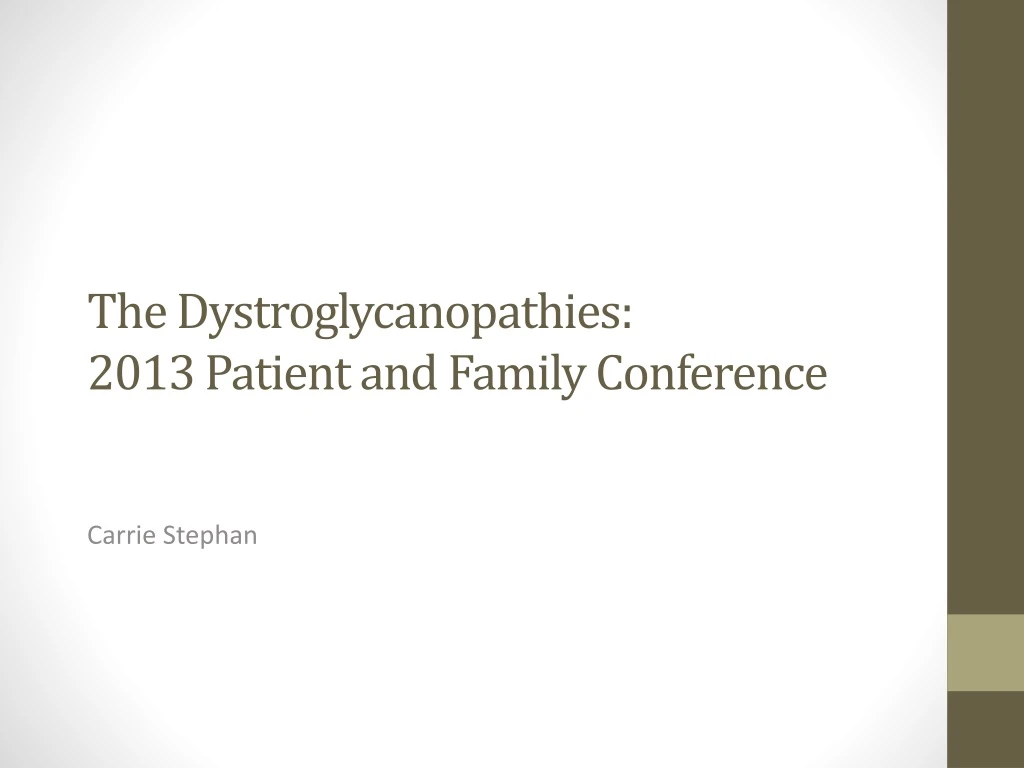 the dystroglycanopathies 2013 patient and family conference n.