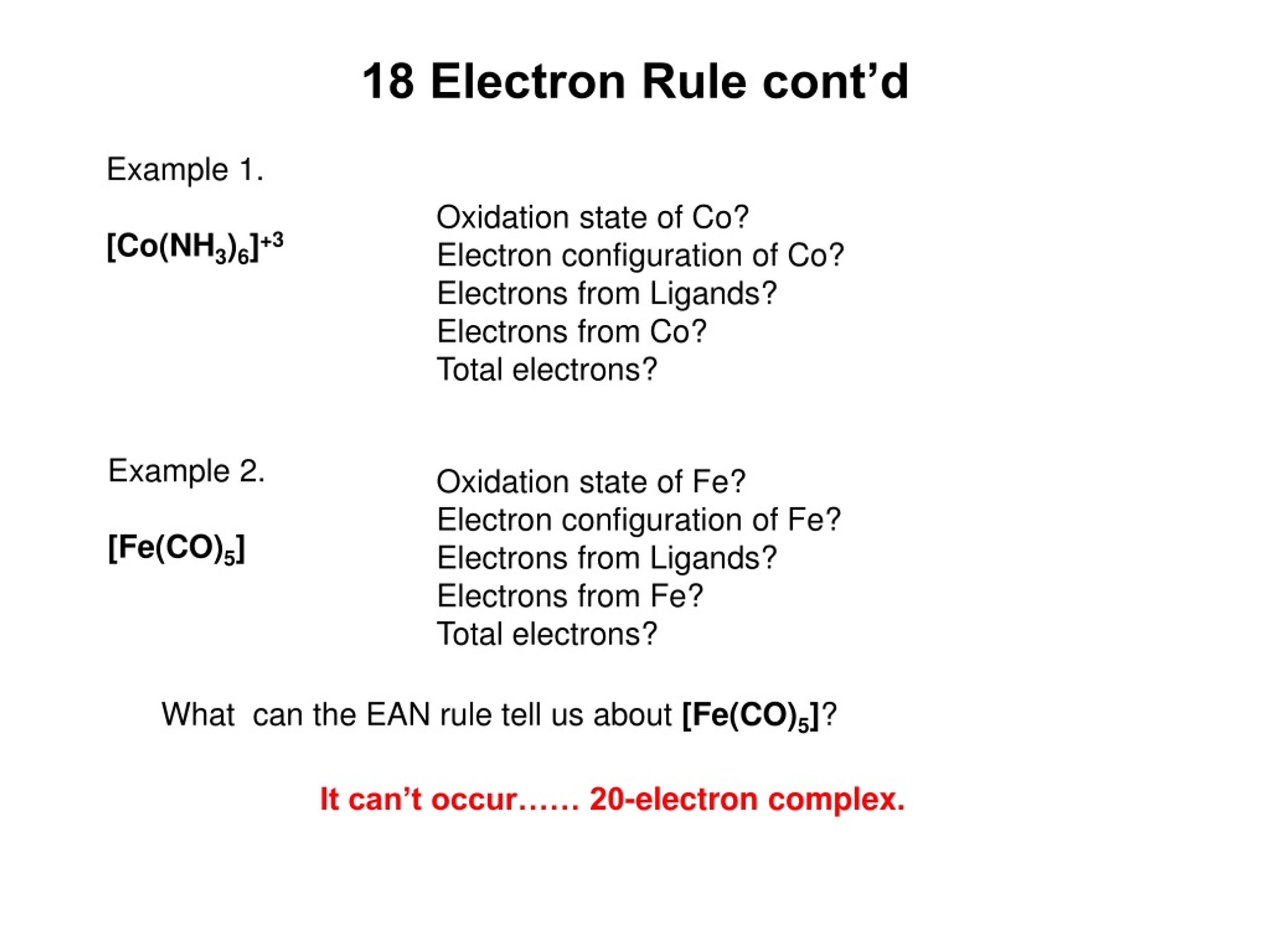 presentation on 18 electron rule