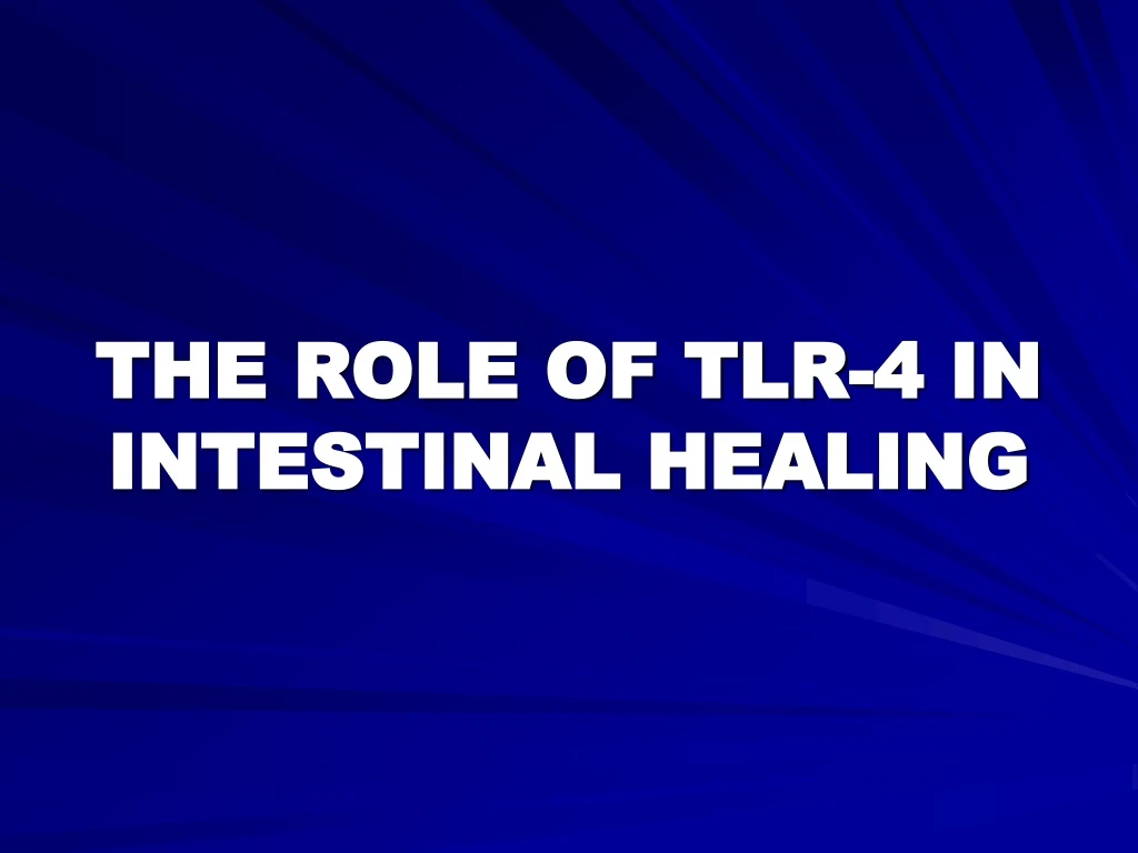 the role of tlr 4 in intestinal healing n.