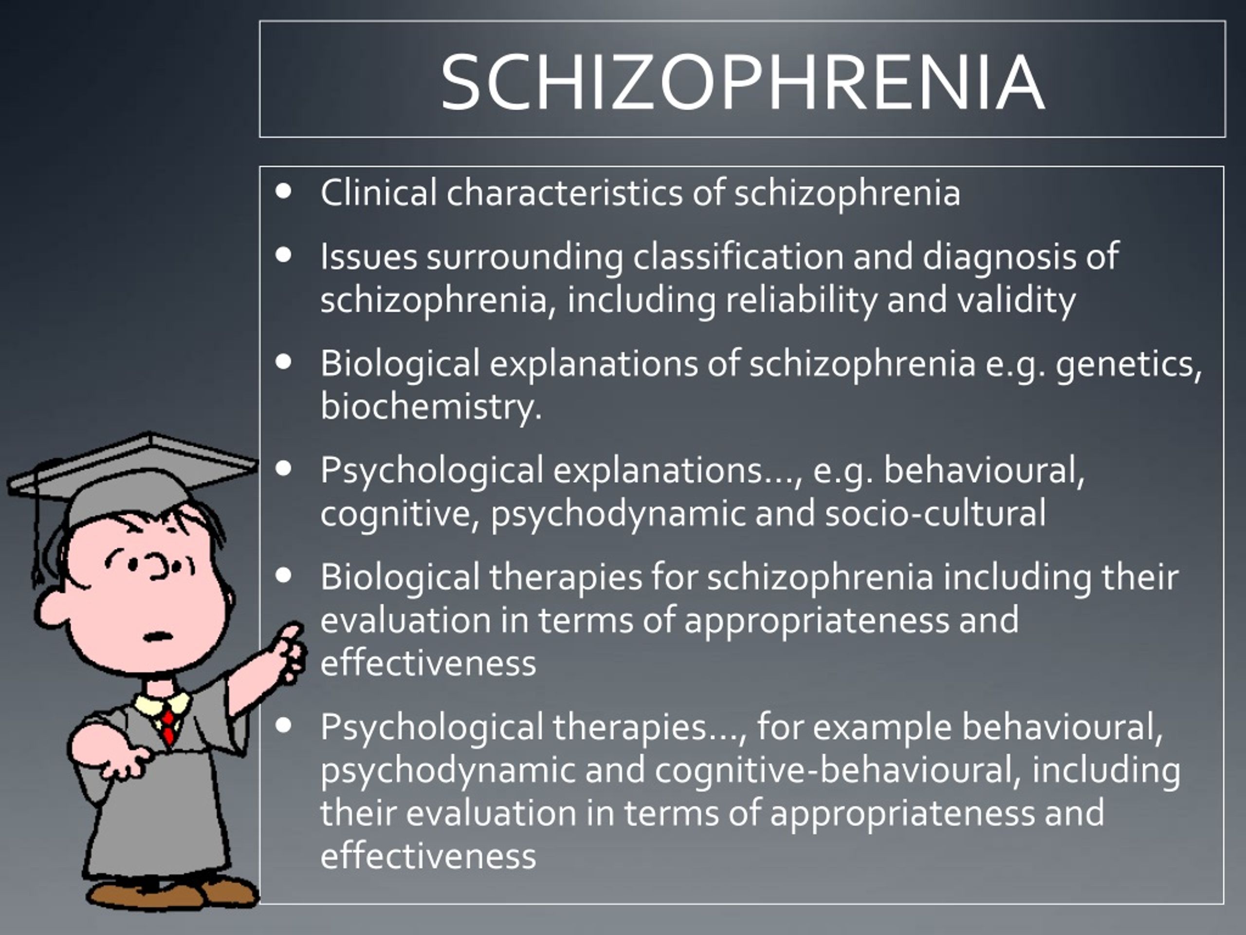 clinical presentations of schizophrenia