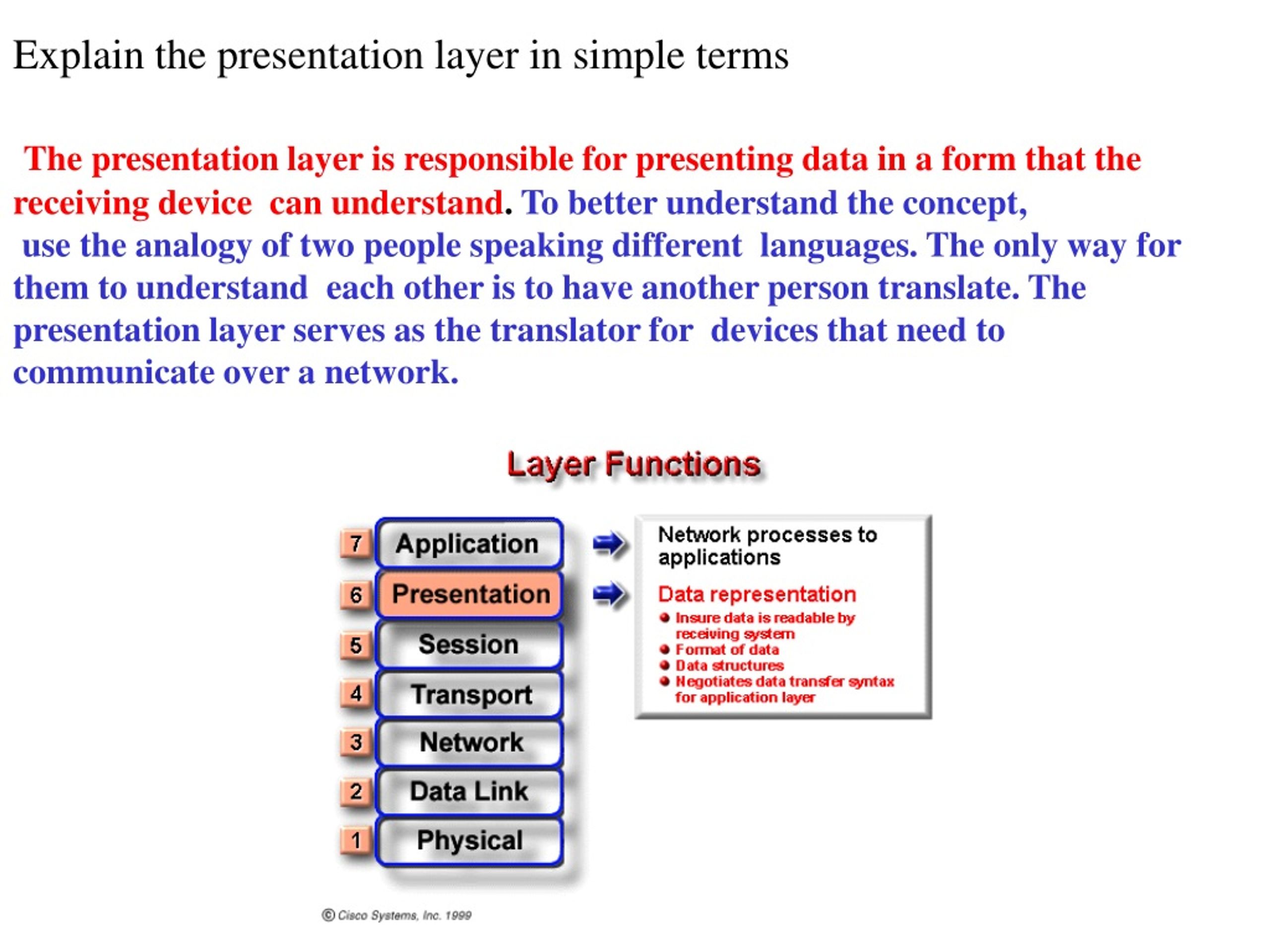 the presentation layer provides this (these) service(s)