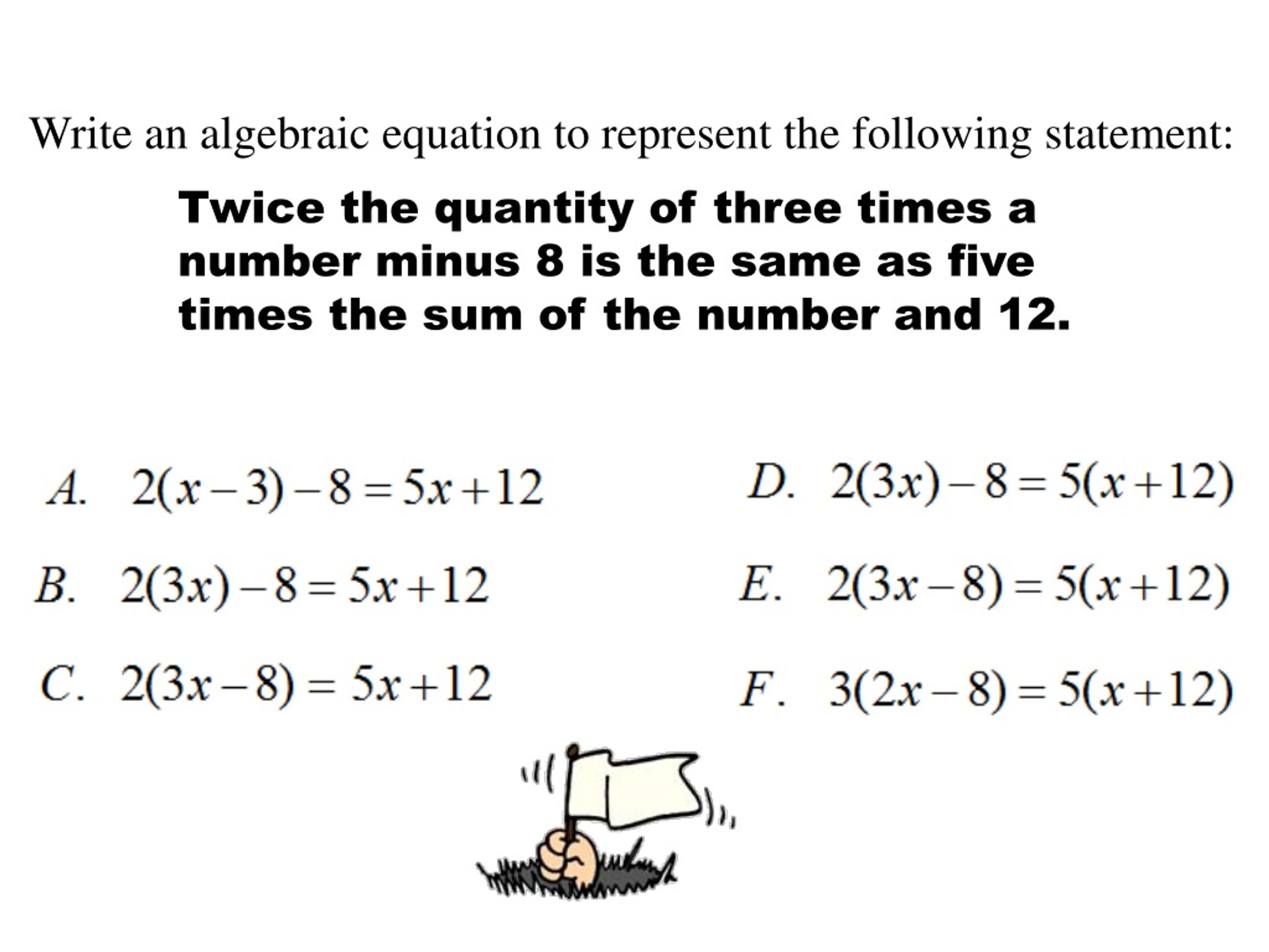 PPT - Five times the difference of x and 28 divided by the sum of x