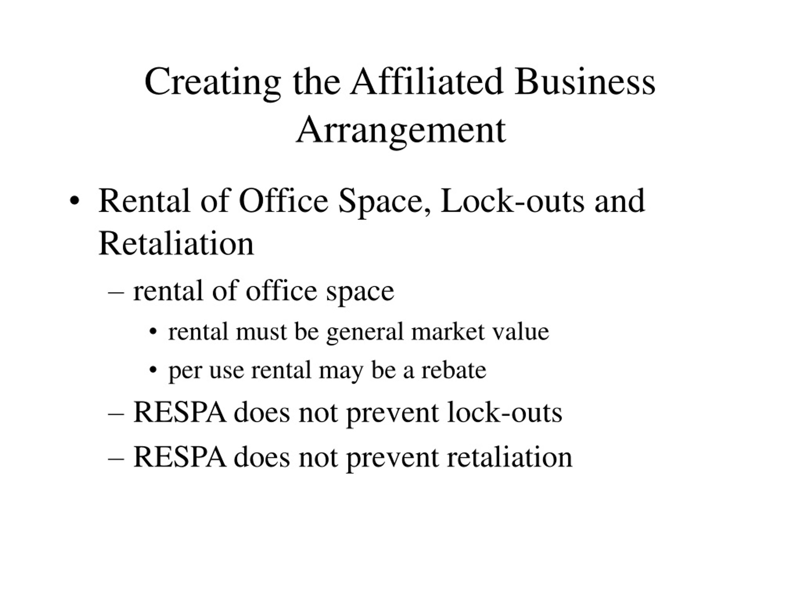 Ppt Affiliated Business Arrangements Powerpoint Presentation Free