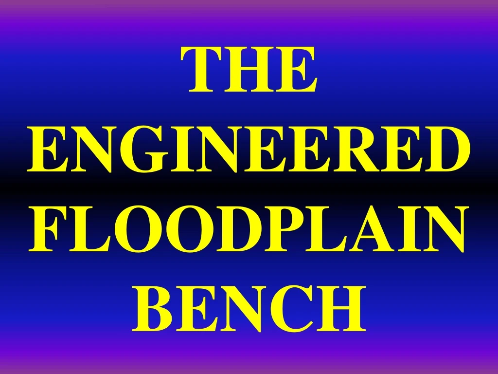 PPT - THE ENGINEERED FLOODPLAIN BENCH PowerPoint Presentation, free ...