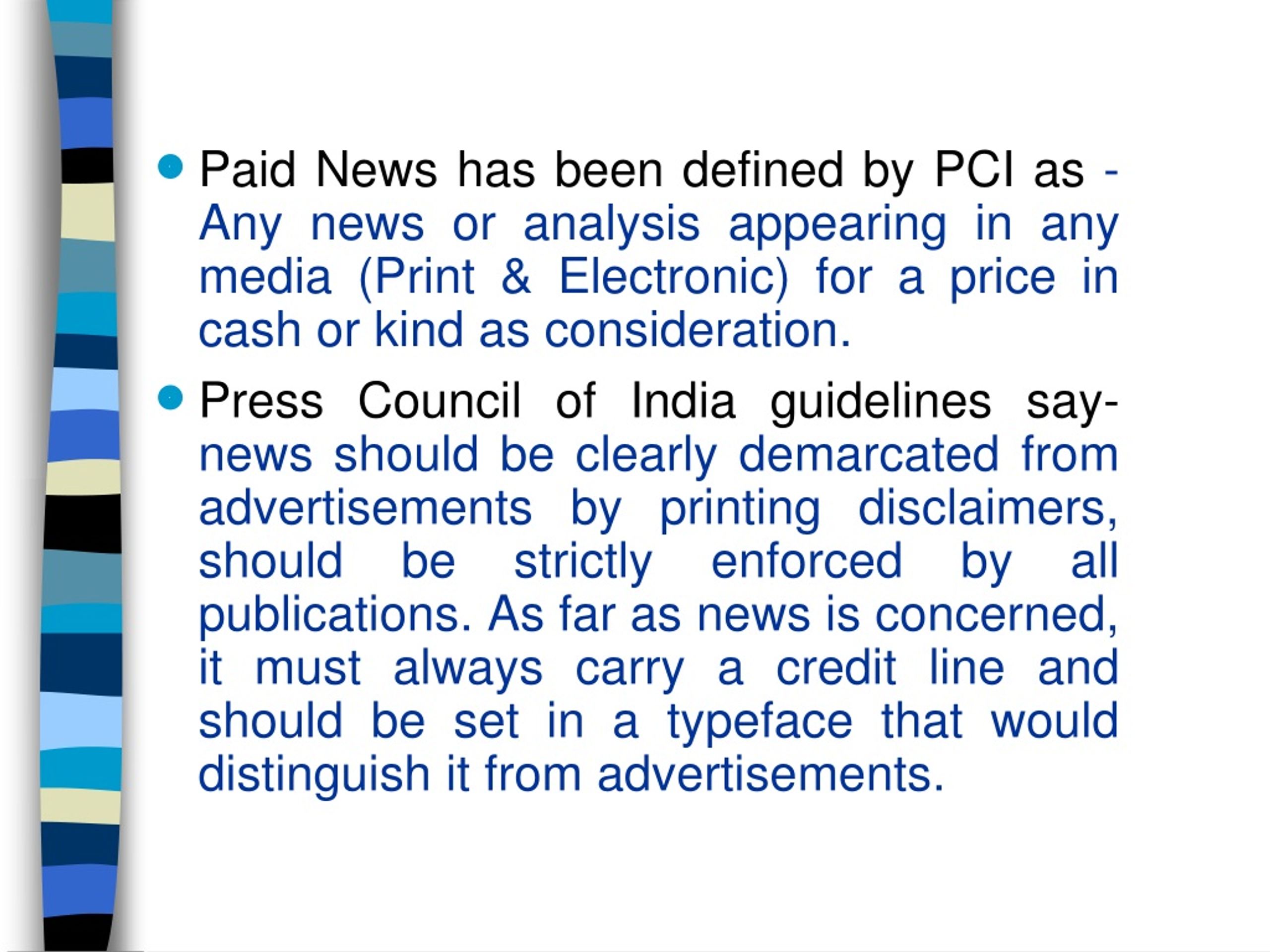 essay on paid news