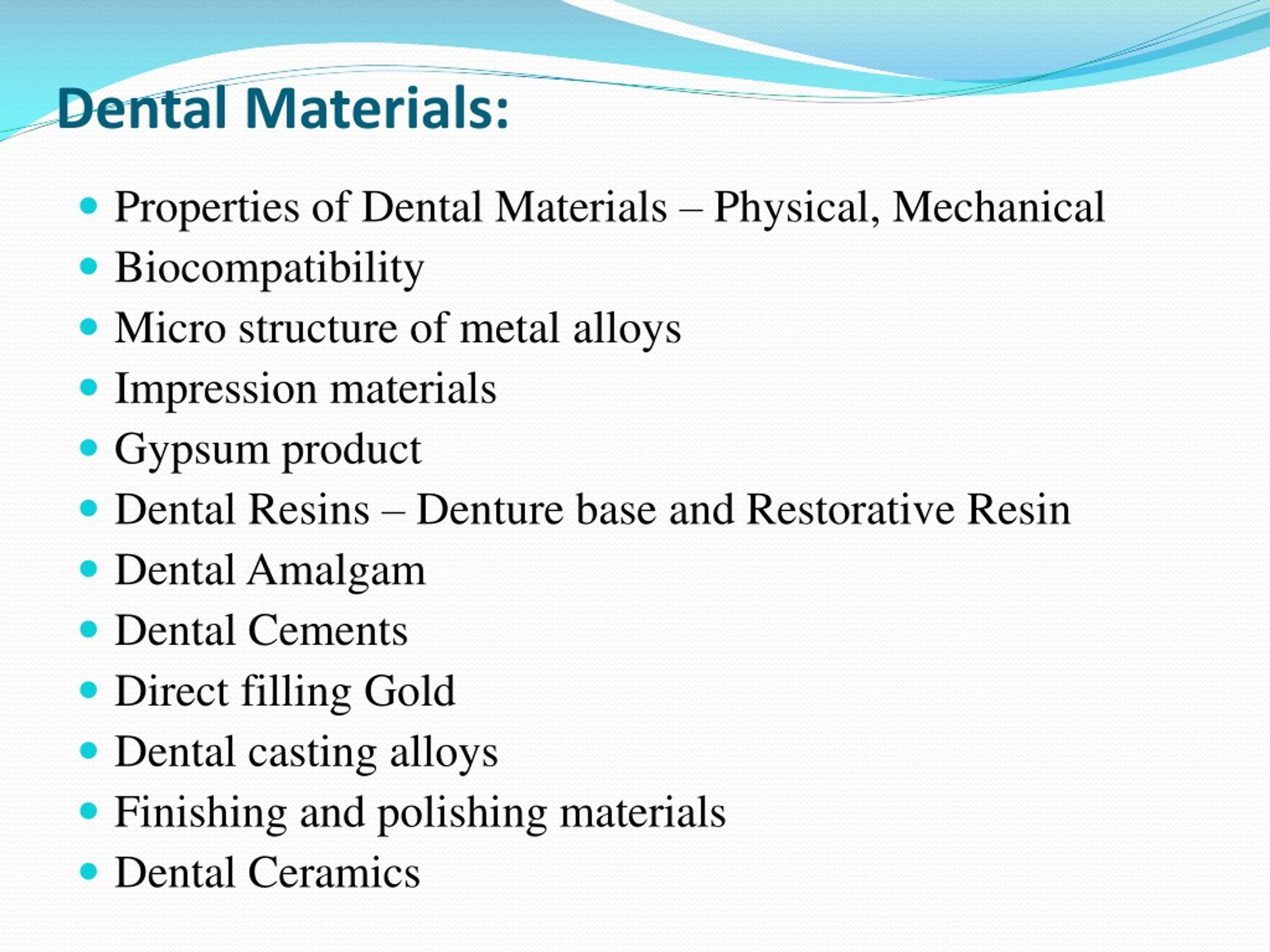 PPT Mechanical Properties of Dental Materials Part 1 PowerPoint