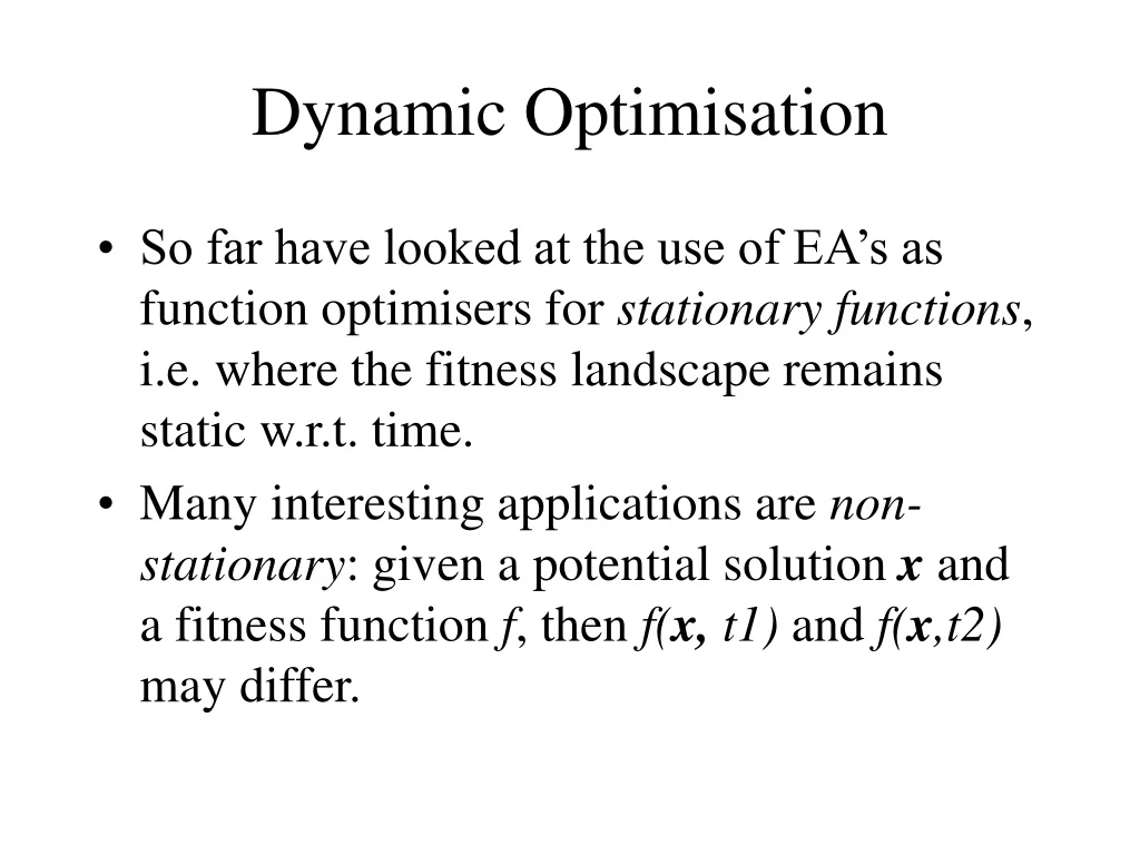 dynamic optimisation n.