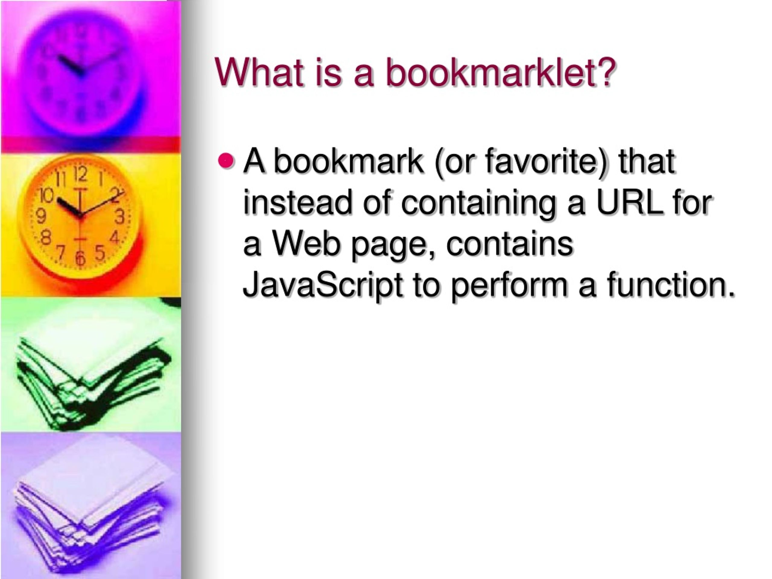 PPT Bookmarklets Bookmarks With Power PowerPoint Presentation Free 