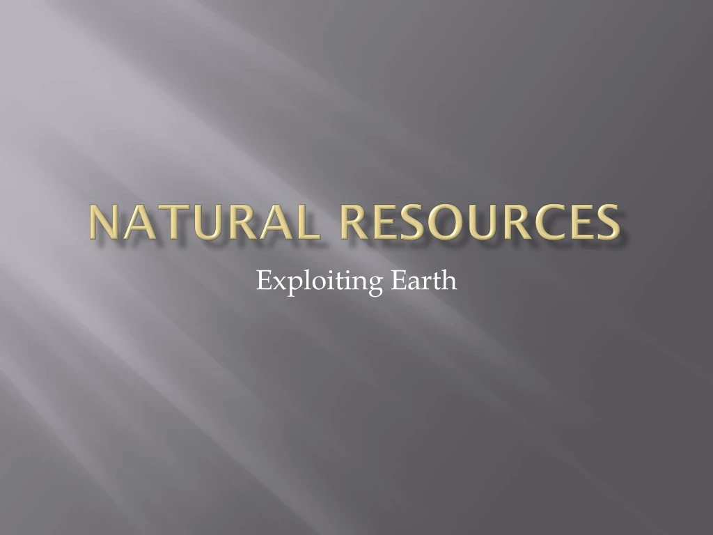 natural resources presentation powerpoint