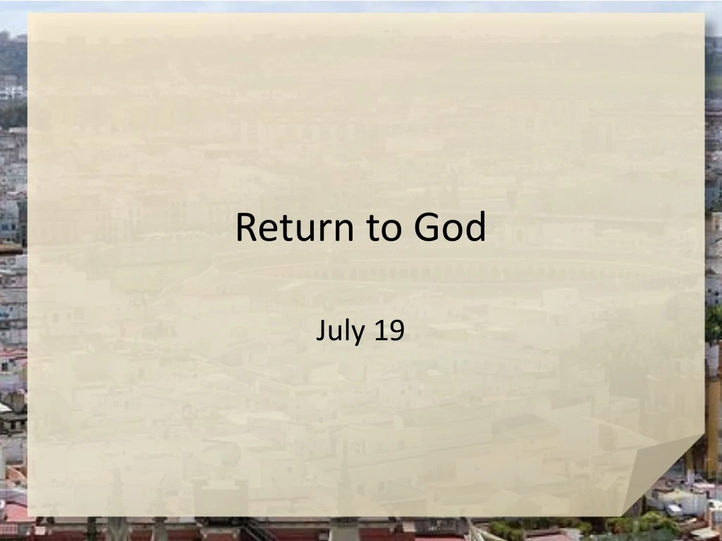 return to god n.