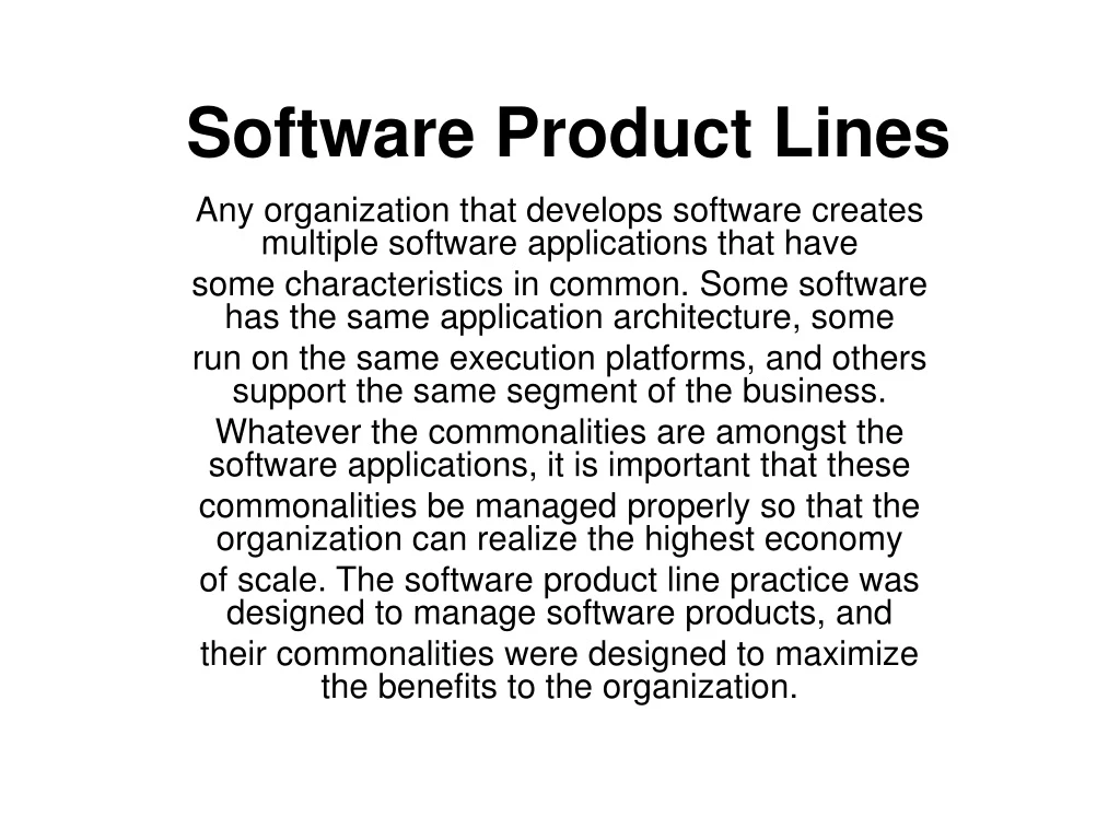 software product lines n.
