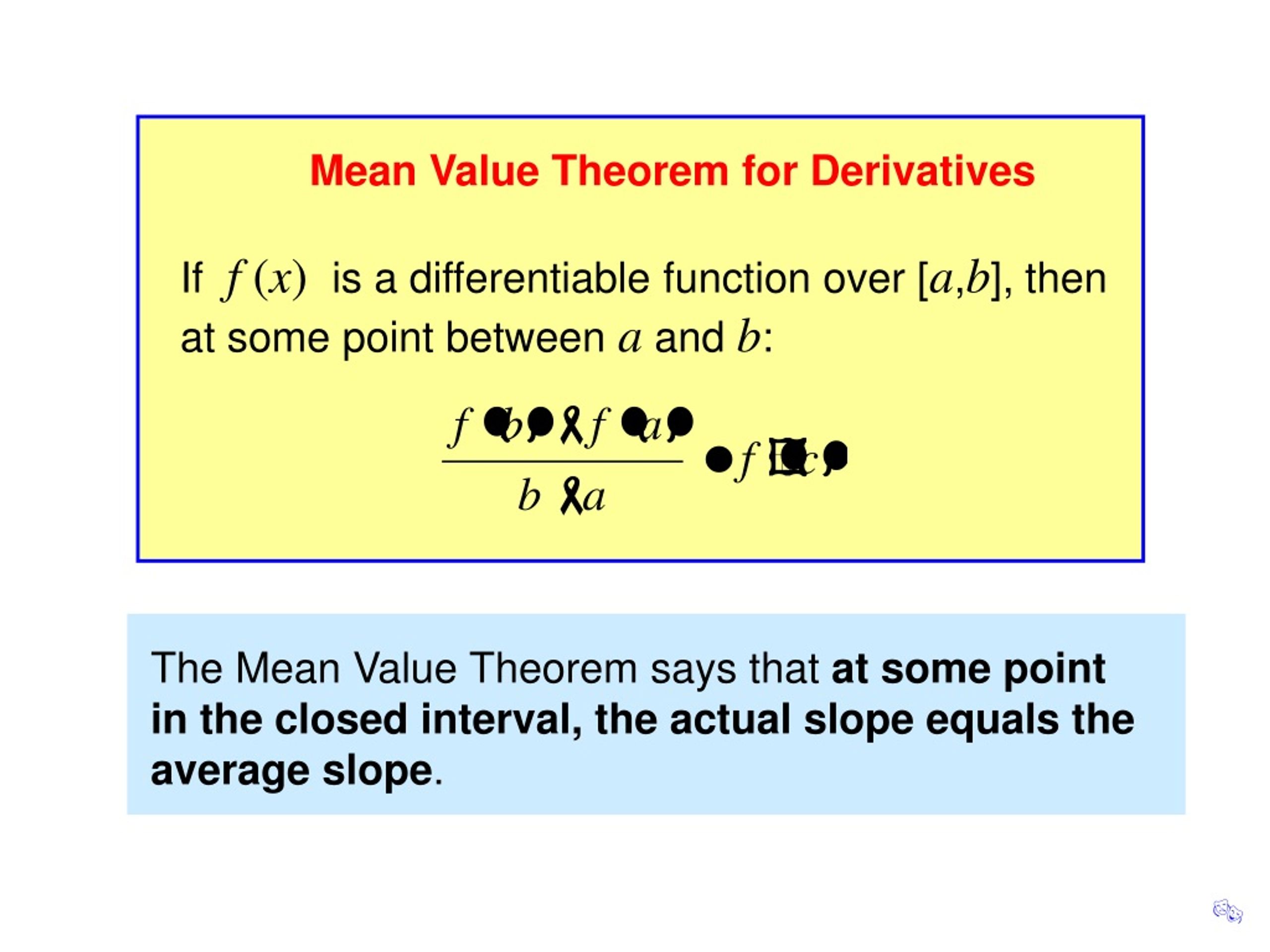 Ppt Mean Value Theorem For Derivatives Powerpoint Presentation Free Download Id9128532 3413