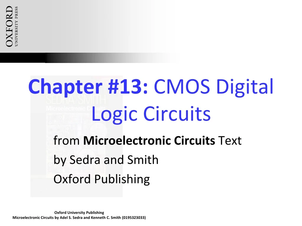 PPT - Chapter #13: CMOS Digital Logic Circuits PowerPoint Presentation ...