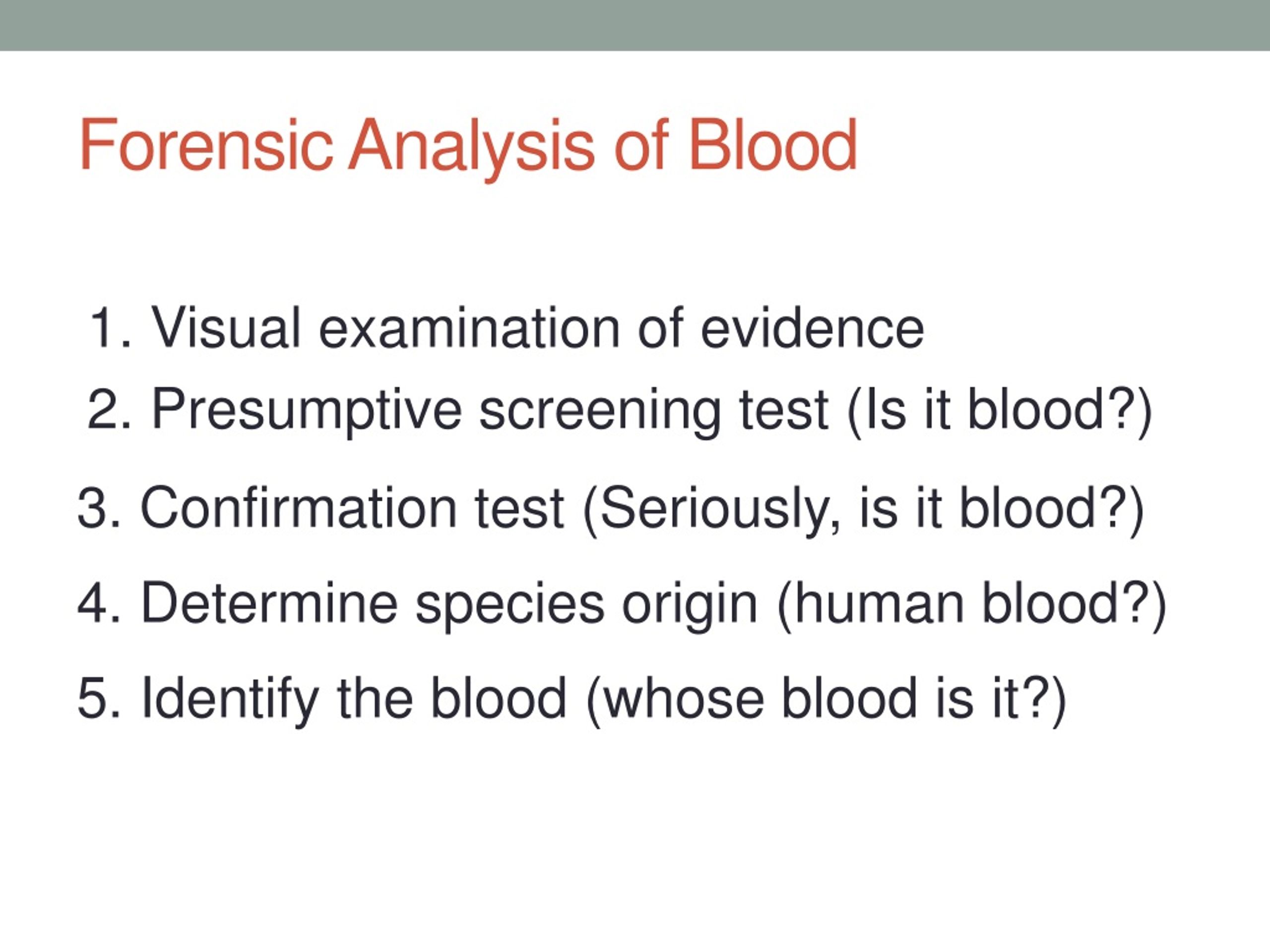 blood evidence case study
