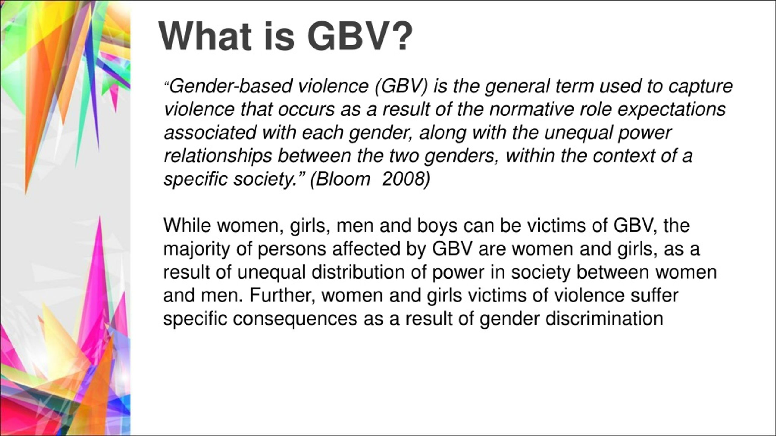 what is gbv essay 200 words