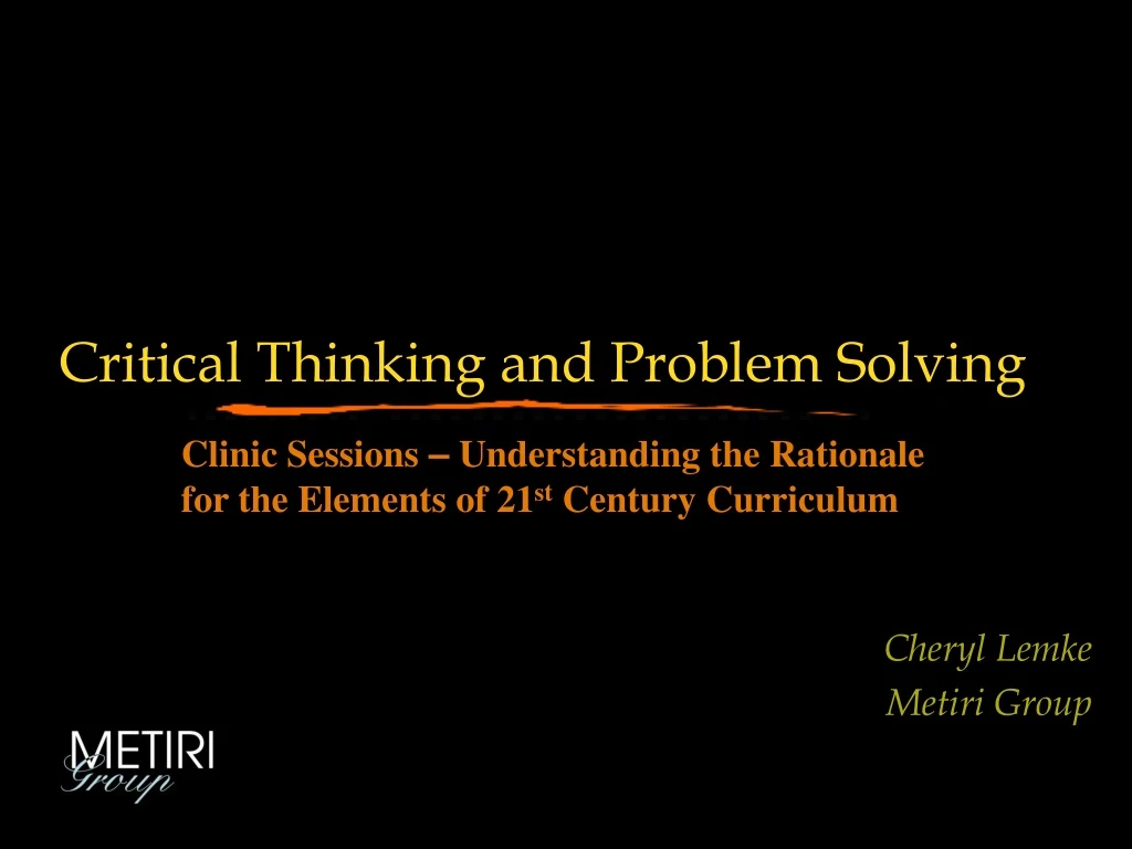 critical thinking and problem solving powerpoint