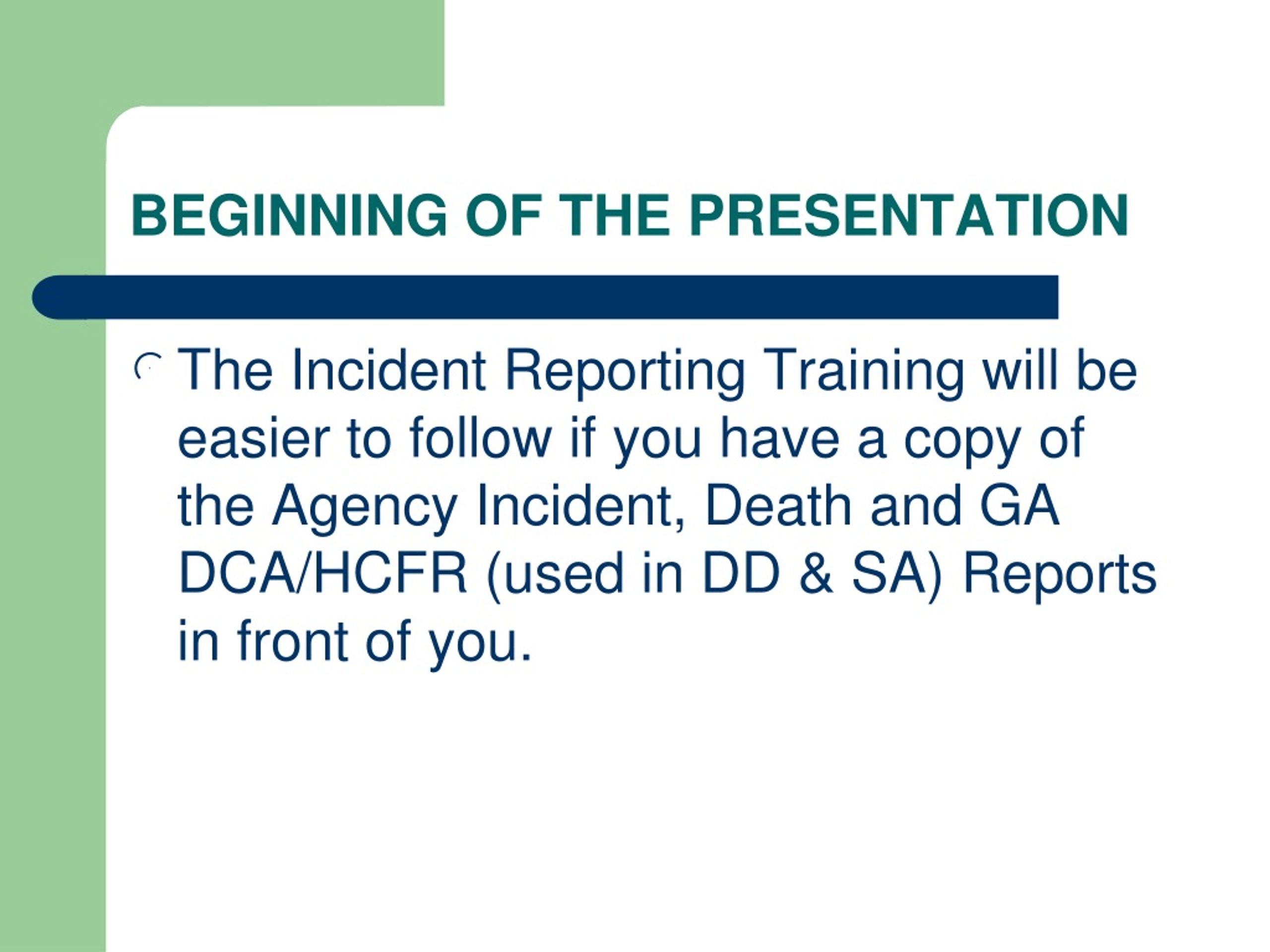 PPT - INCIDENT REPORTING PowerPoint Presentation, Free Download - ID ...