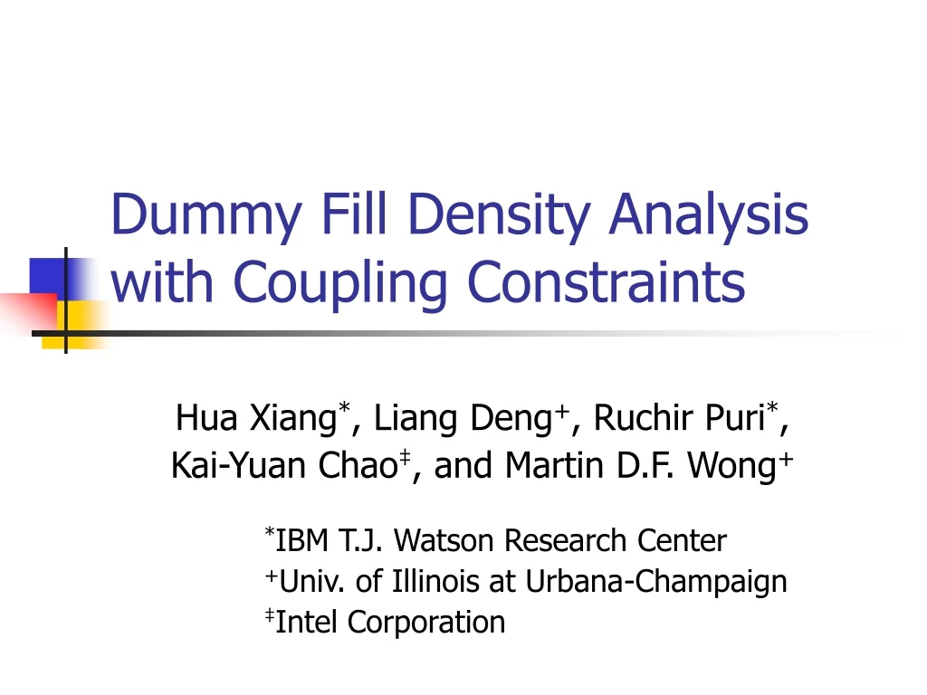 dummy fill density analysis with coupling constraints n.