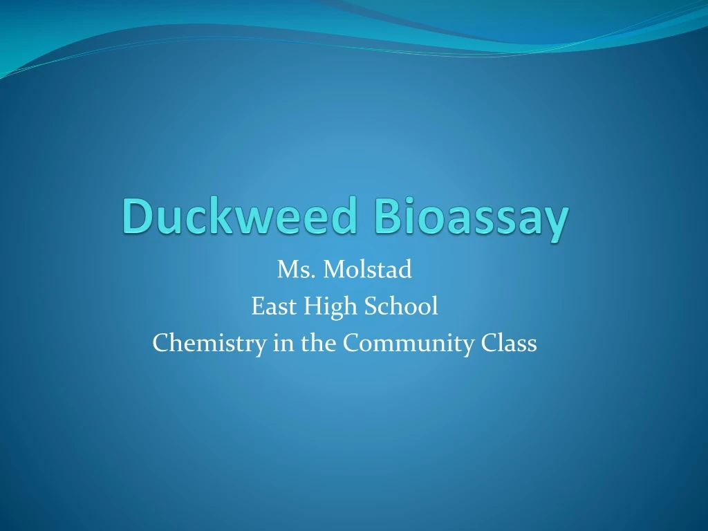 duckweed bioassay n.