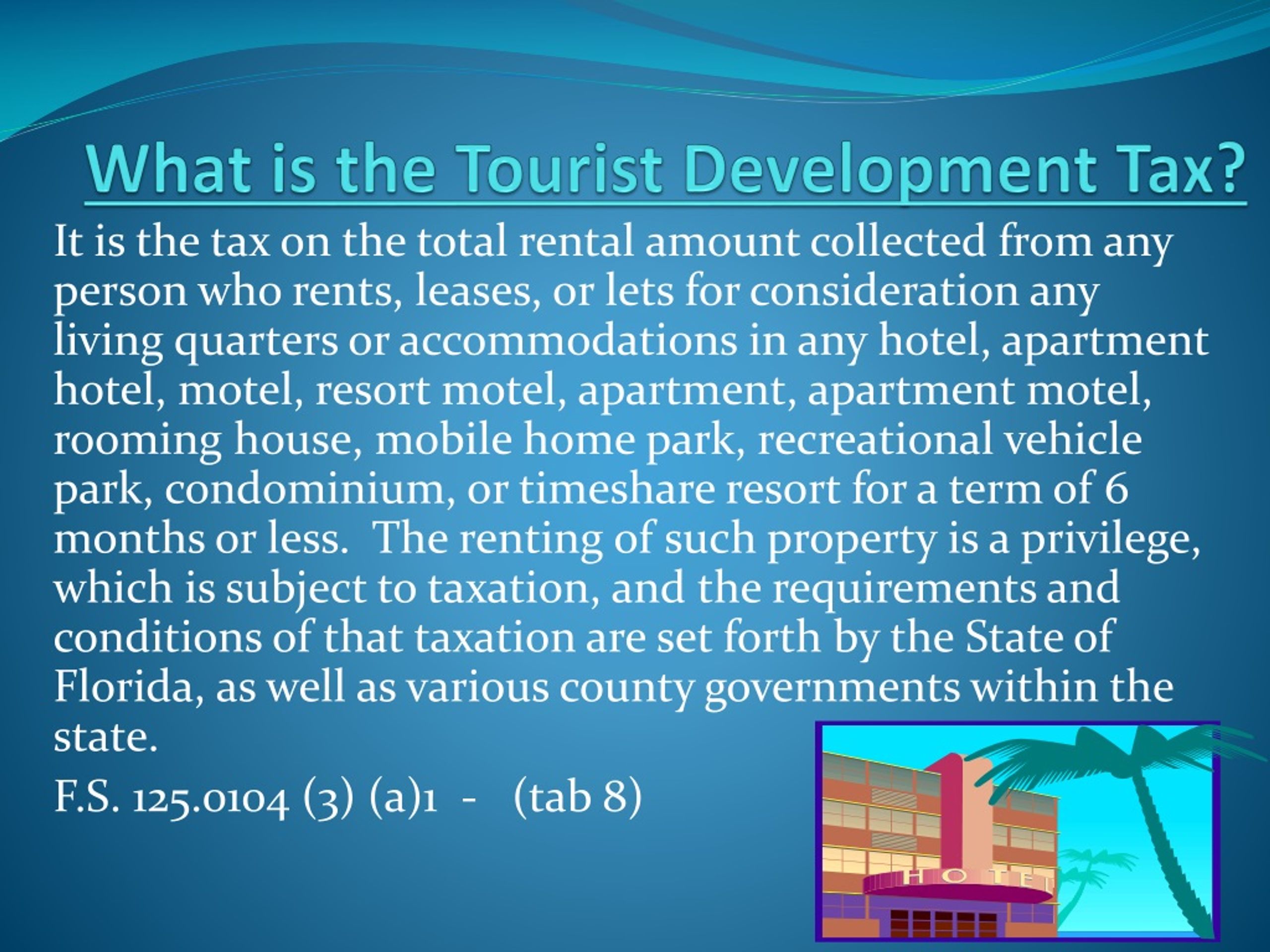 tourist development tax statute