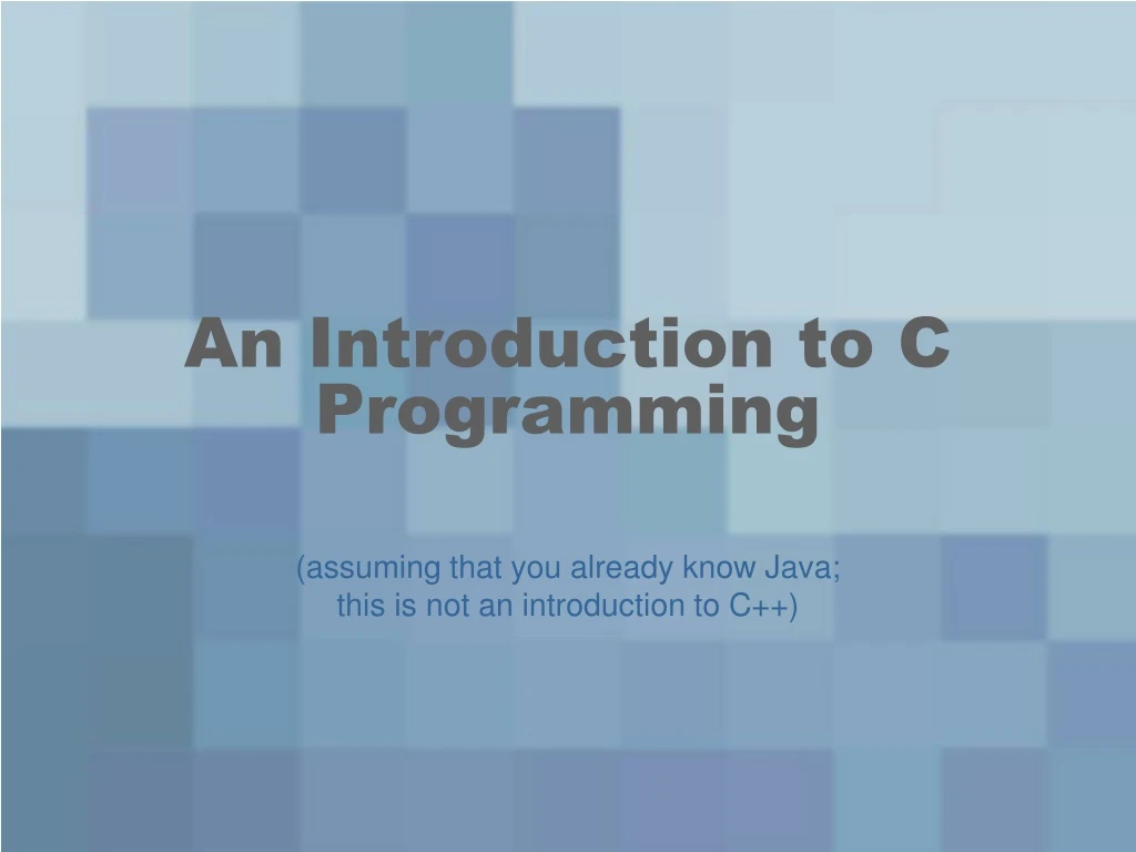 introduction to c presentation