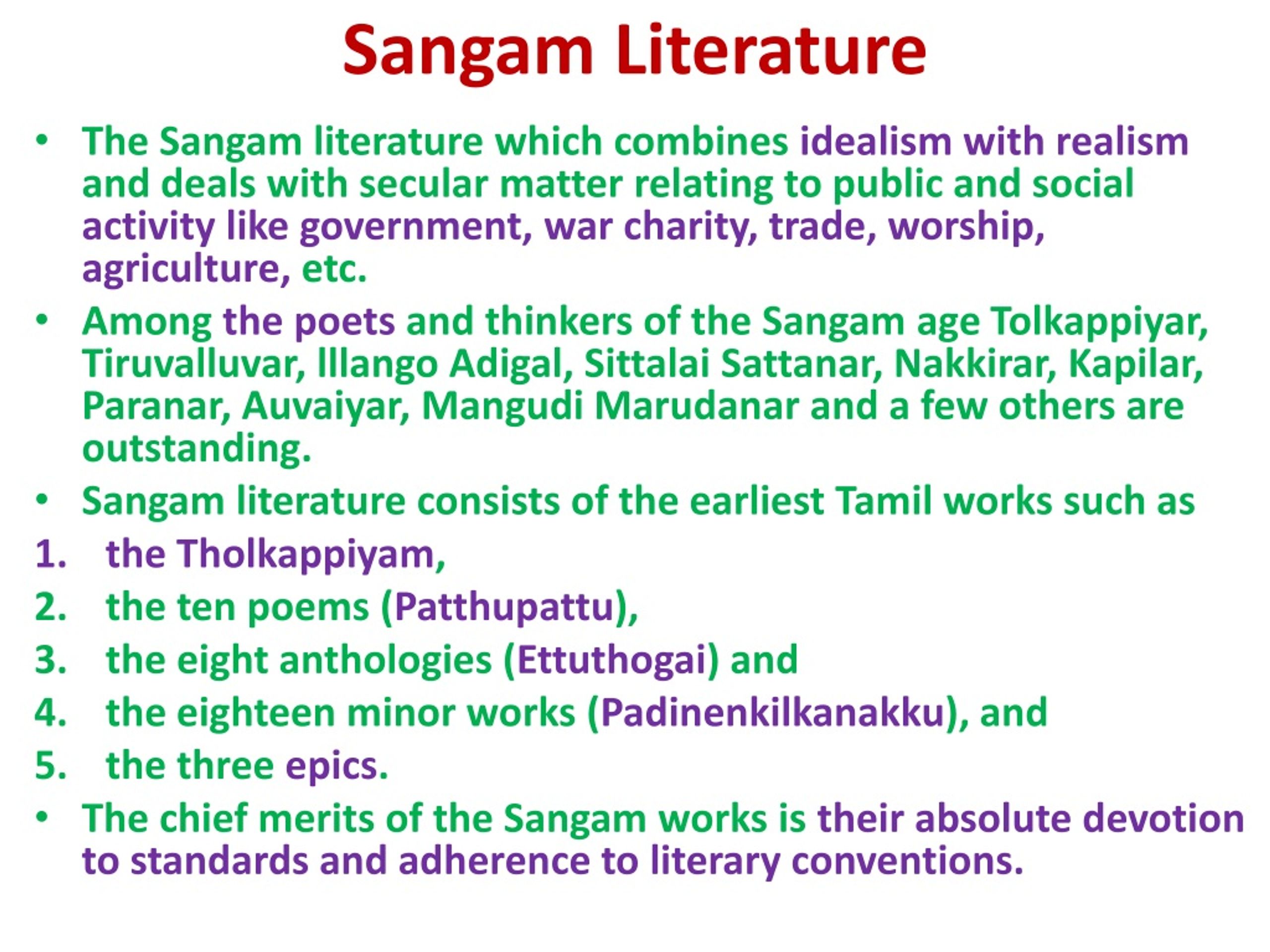 important sangam literature