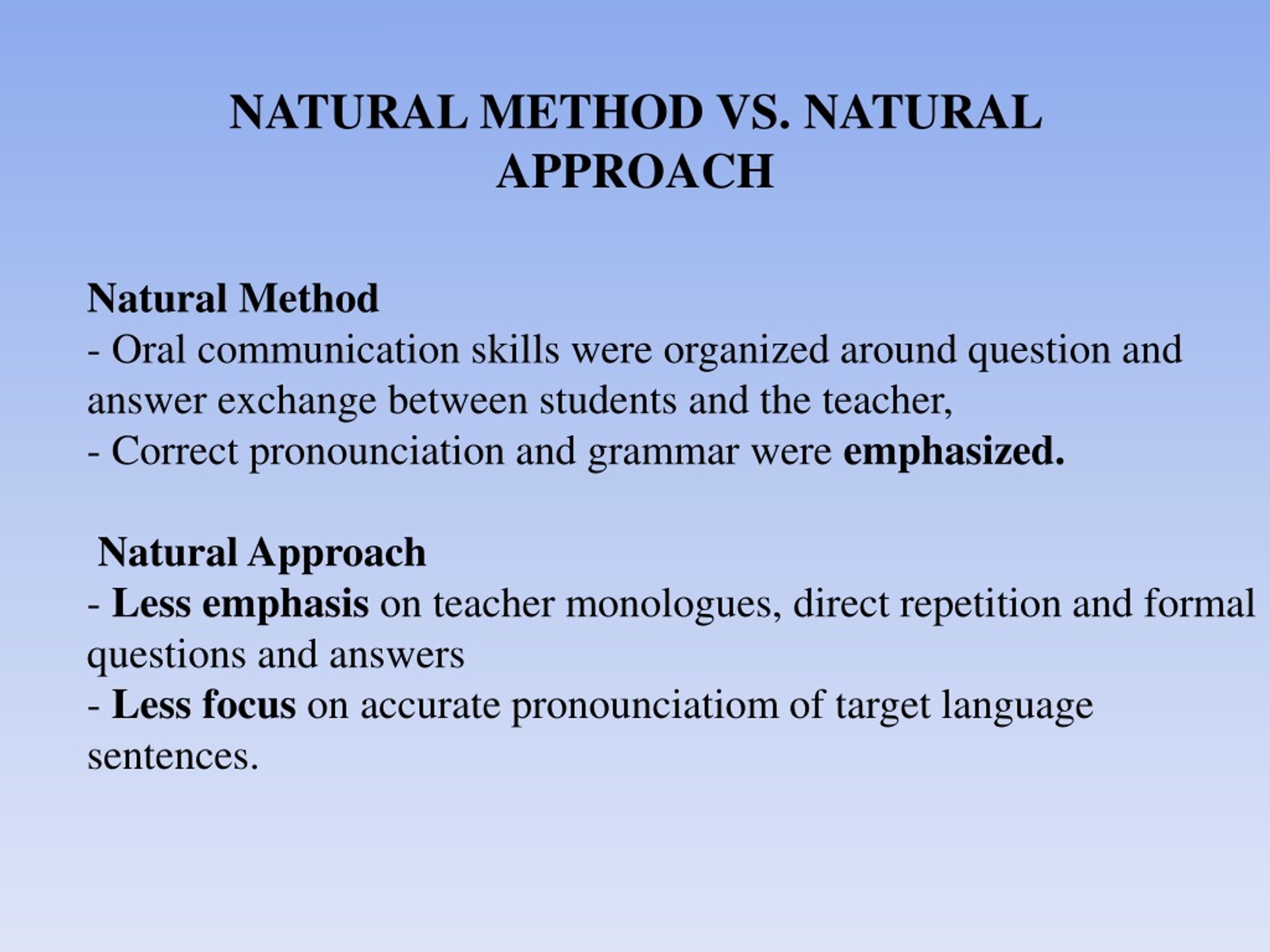 hypothesis of natural approach