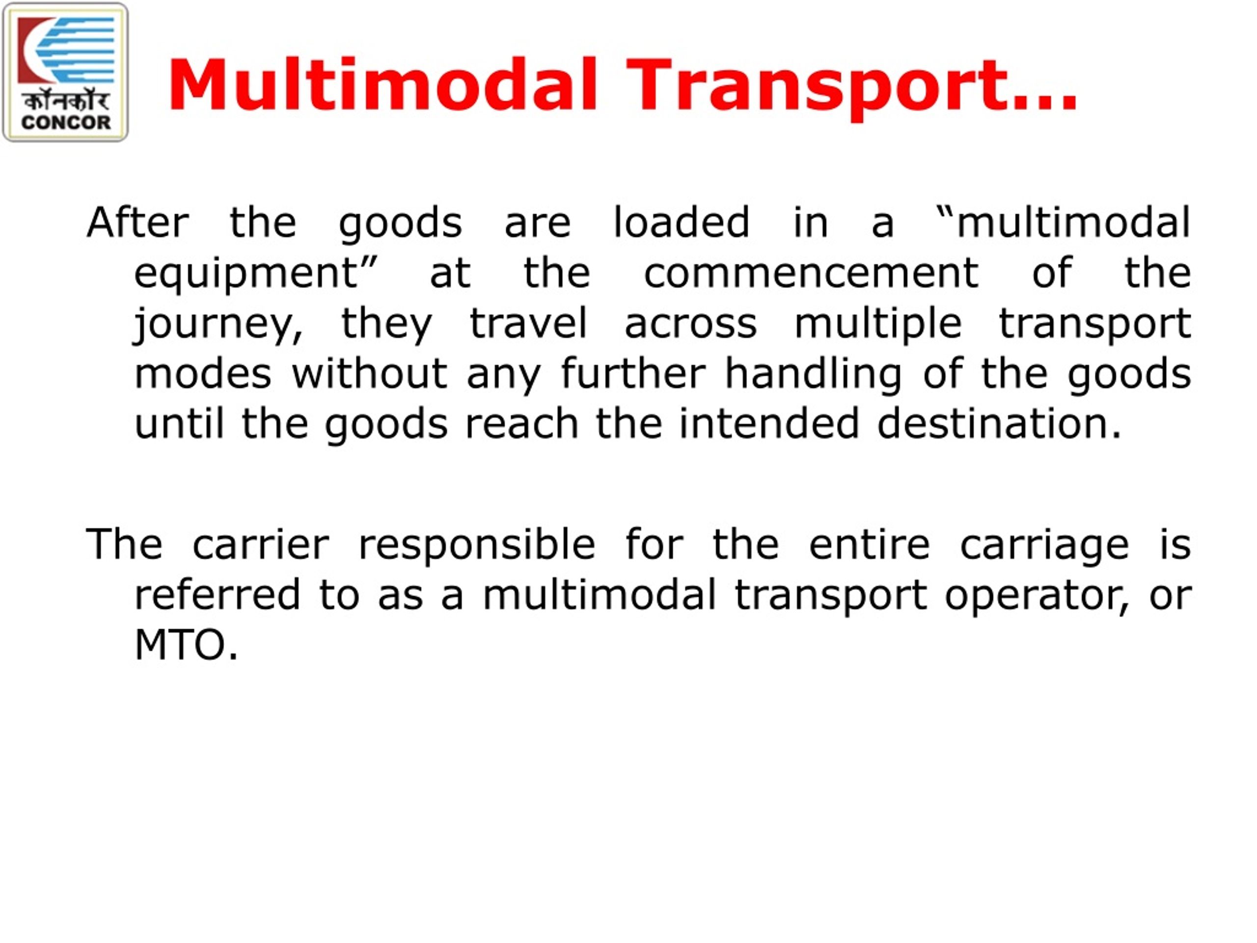 PPT - Role And Importance Of Containers In Multimodal Transport Sanjay ...