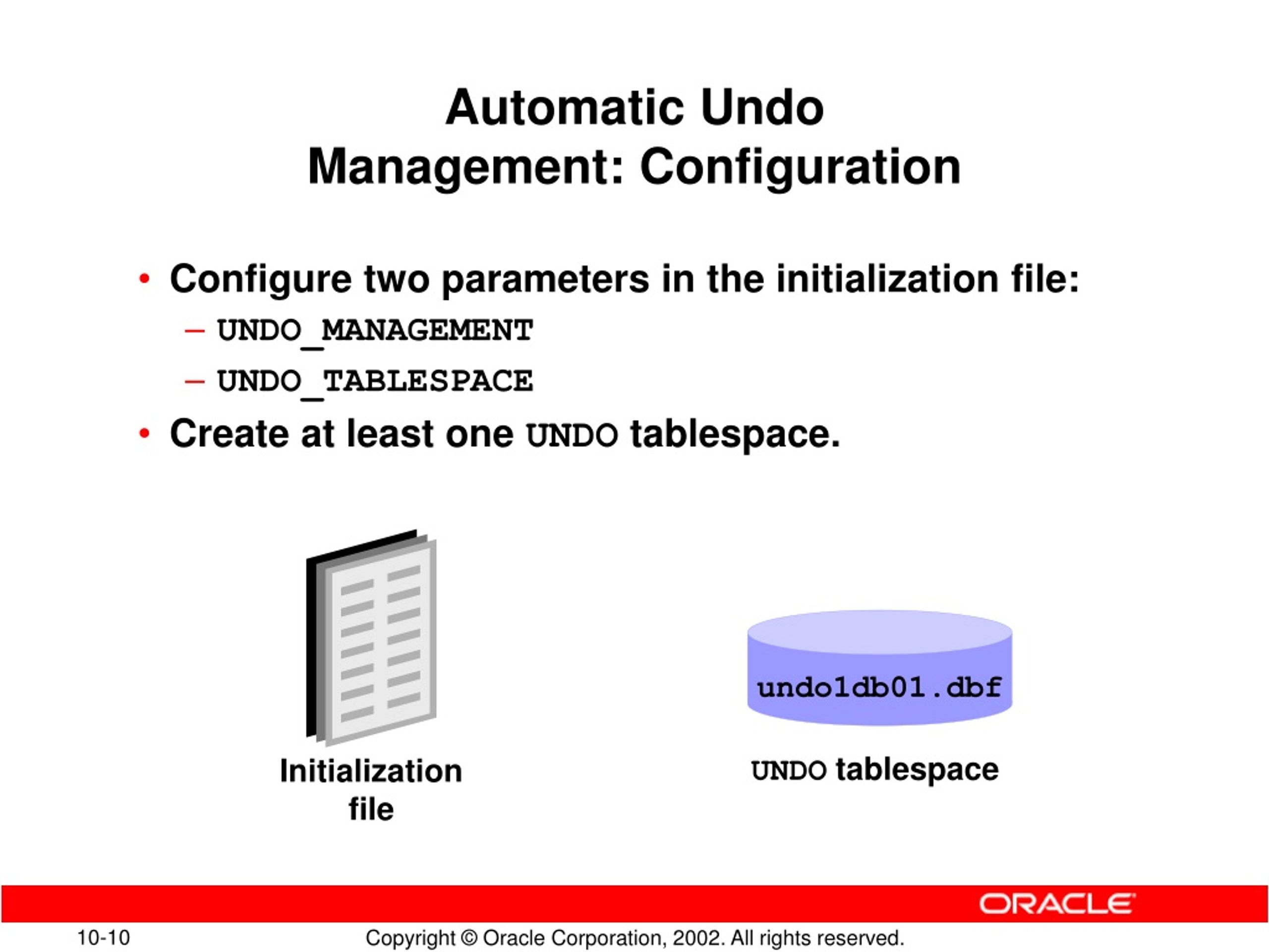 Configuration parameters. Тестирование табличных пространств в Oracle. Oracle 9i. Оркакл 031.