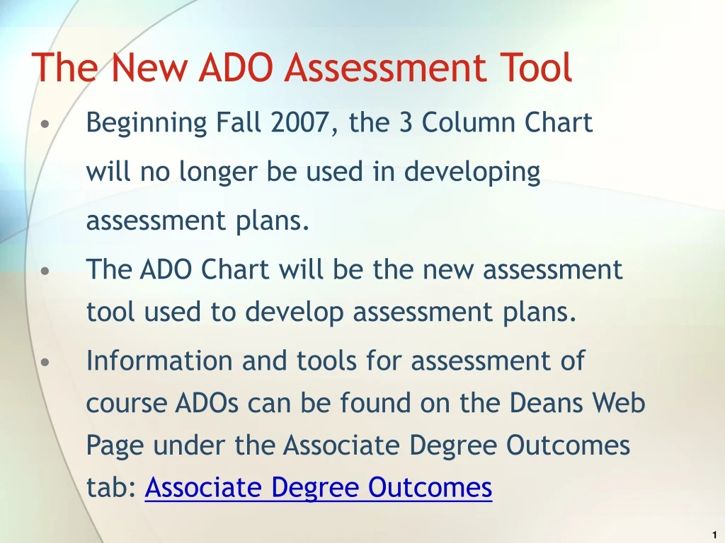 PPT The New ADO Assessment Tool PowerPoint Presentation, free PPT The New ADO Assessment Tool PowerPoint Presentation, free