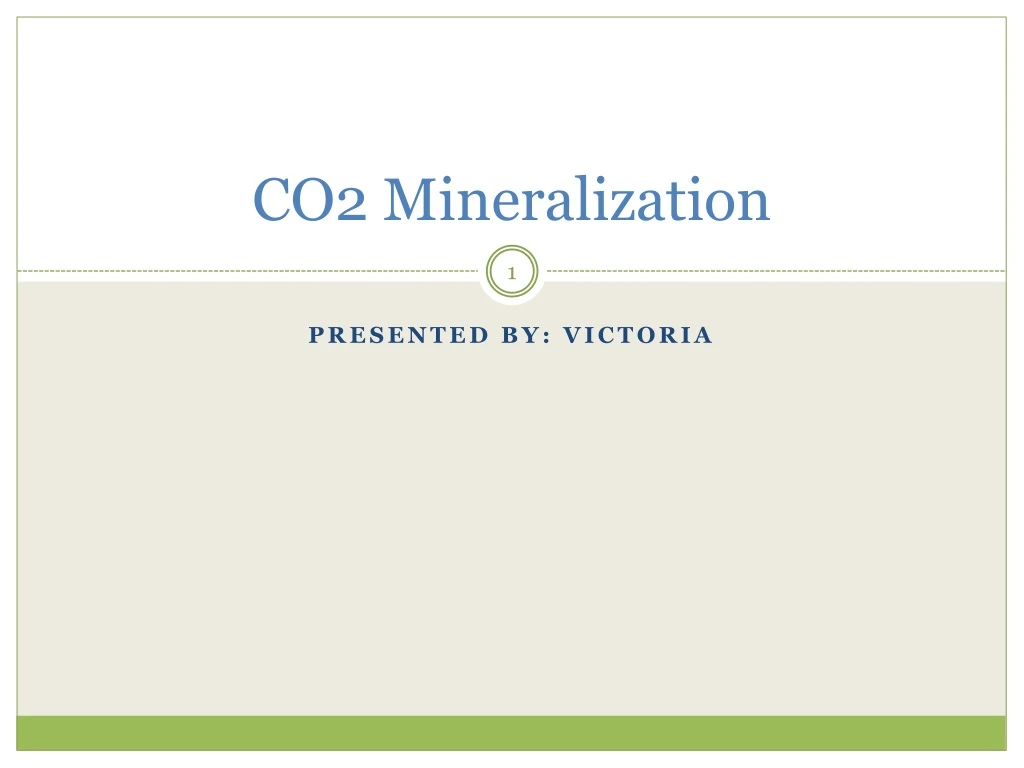 co2 mineralization n.