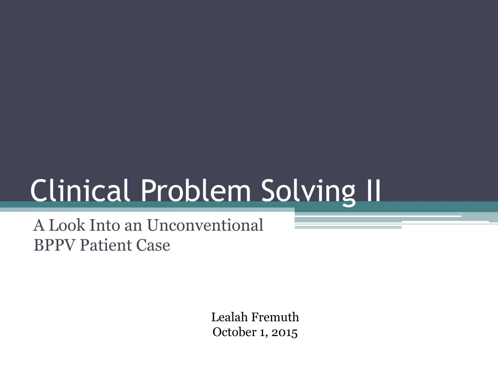 clinical problem solving ppt