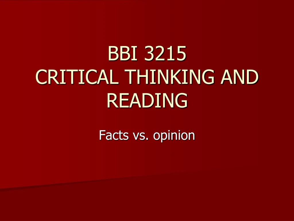 critical thinking and reading ppt