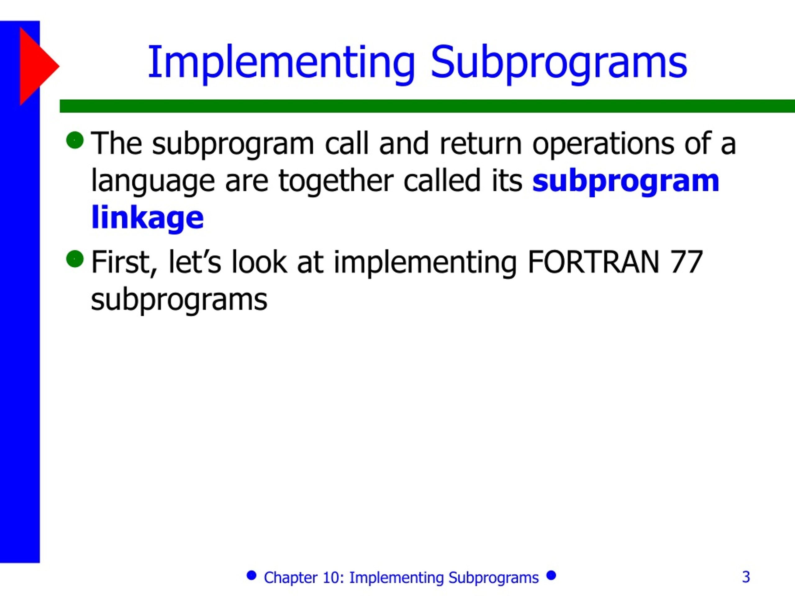 PPT - Implementing Subprograms PowerPoint Presentation, Free Download ...