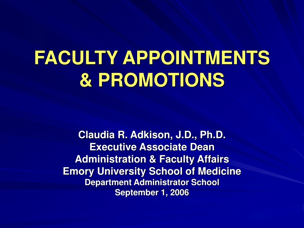 PPT - FACULTY APPOINTMENTS & PROMOTIONS PowerPoint Presentation, Free ...