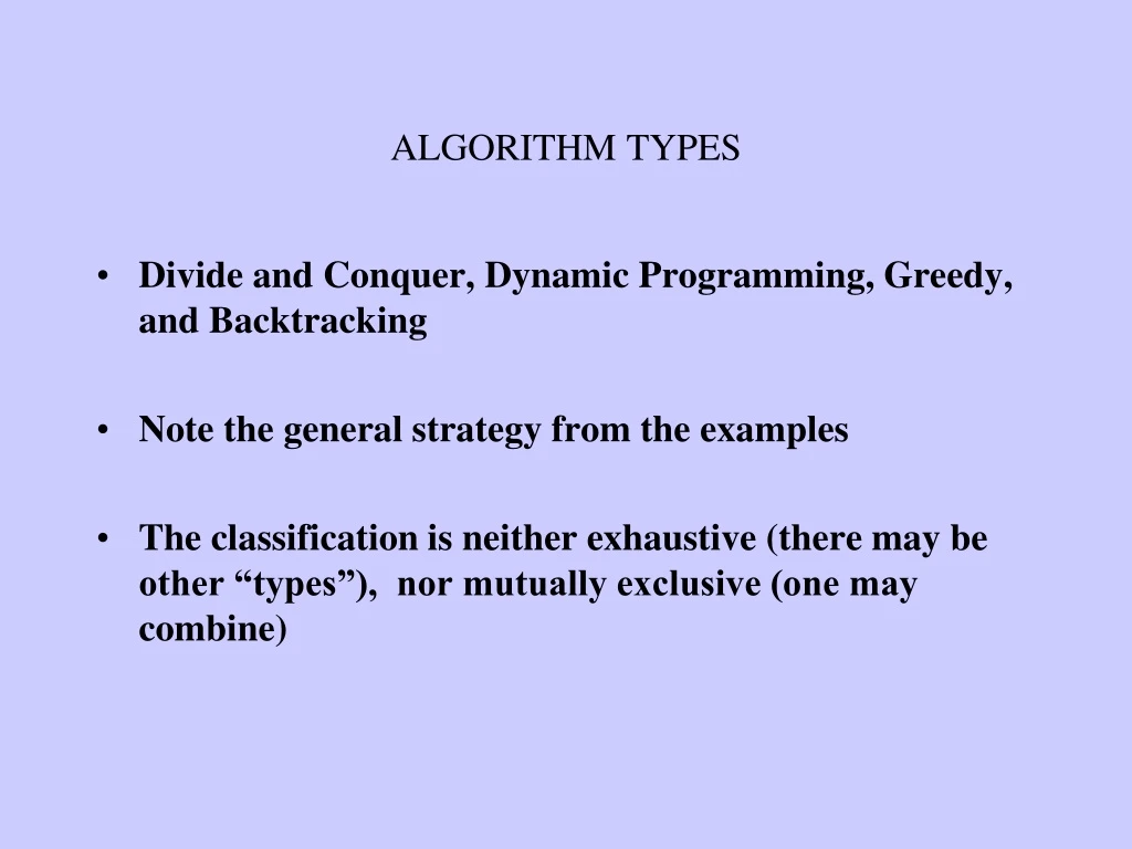 PPT - ALGORITHM TYPES PowerPoint Presentation, free download - ID:9139898
