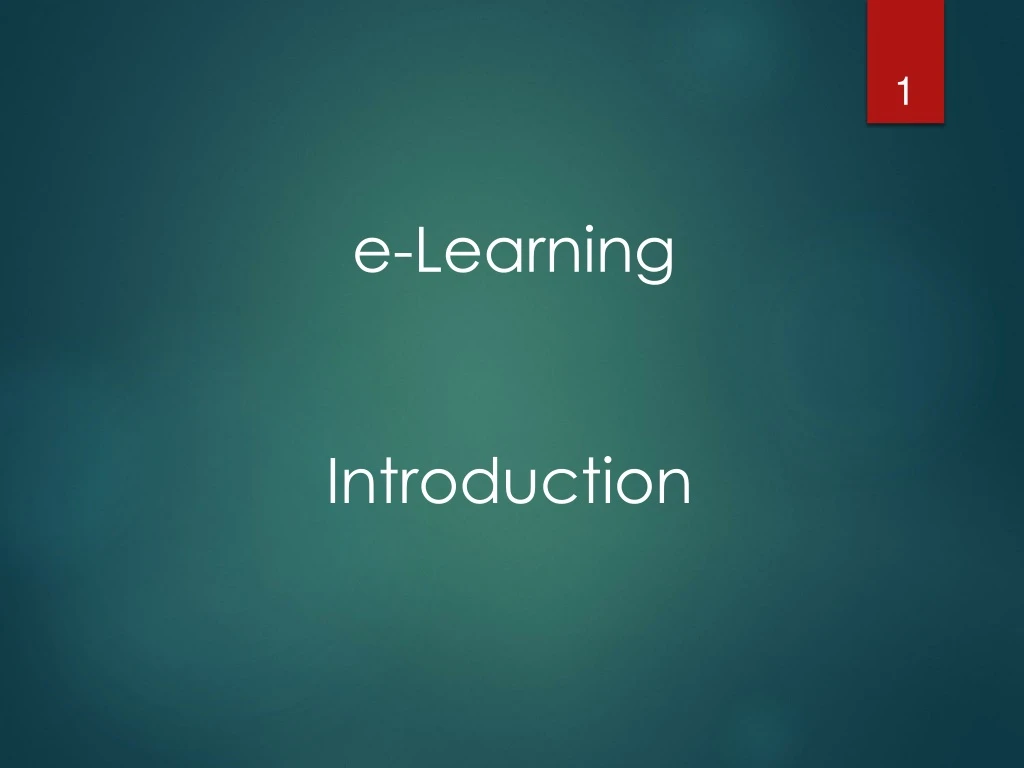 e learning introduction thesis