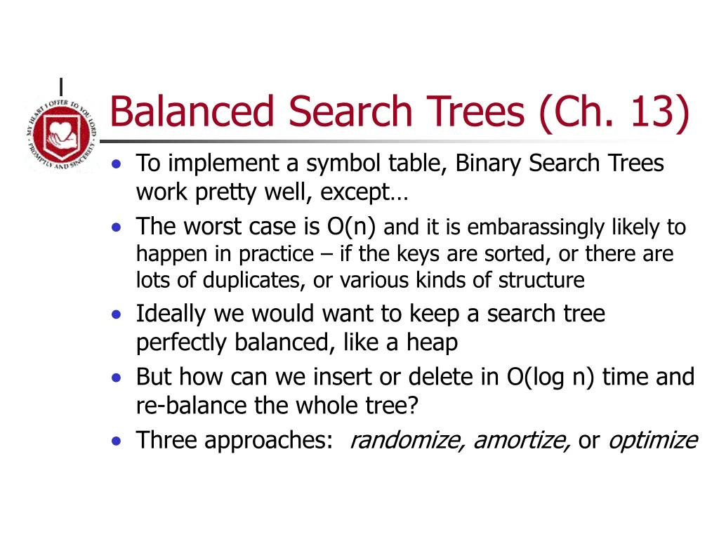 Ppt balanced search trees ch 13 powerpoint presentation free