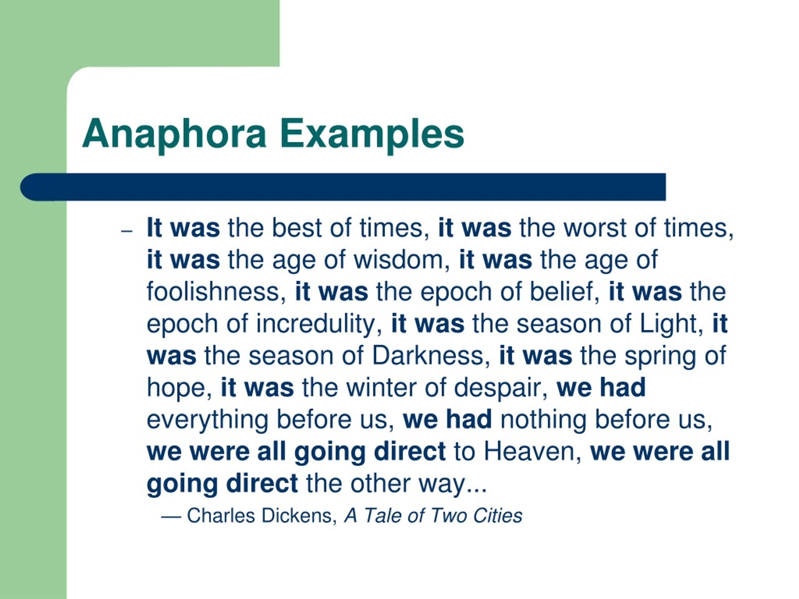 Anaphora Examples L 