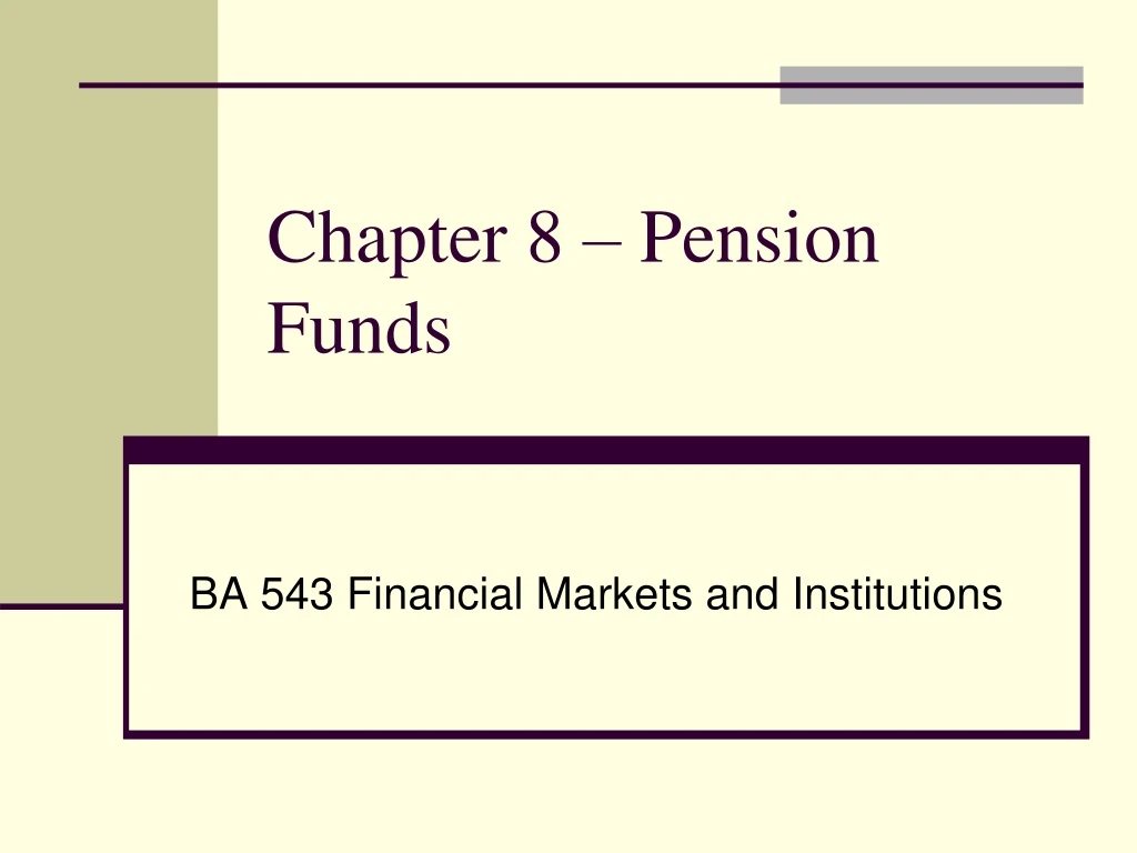 chapter 8 pension funds n.