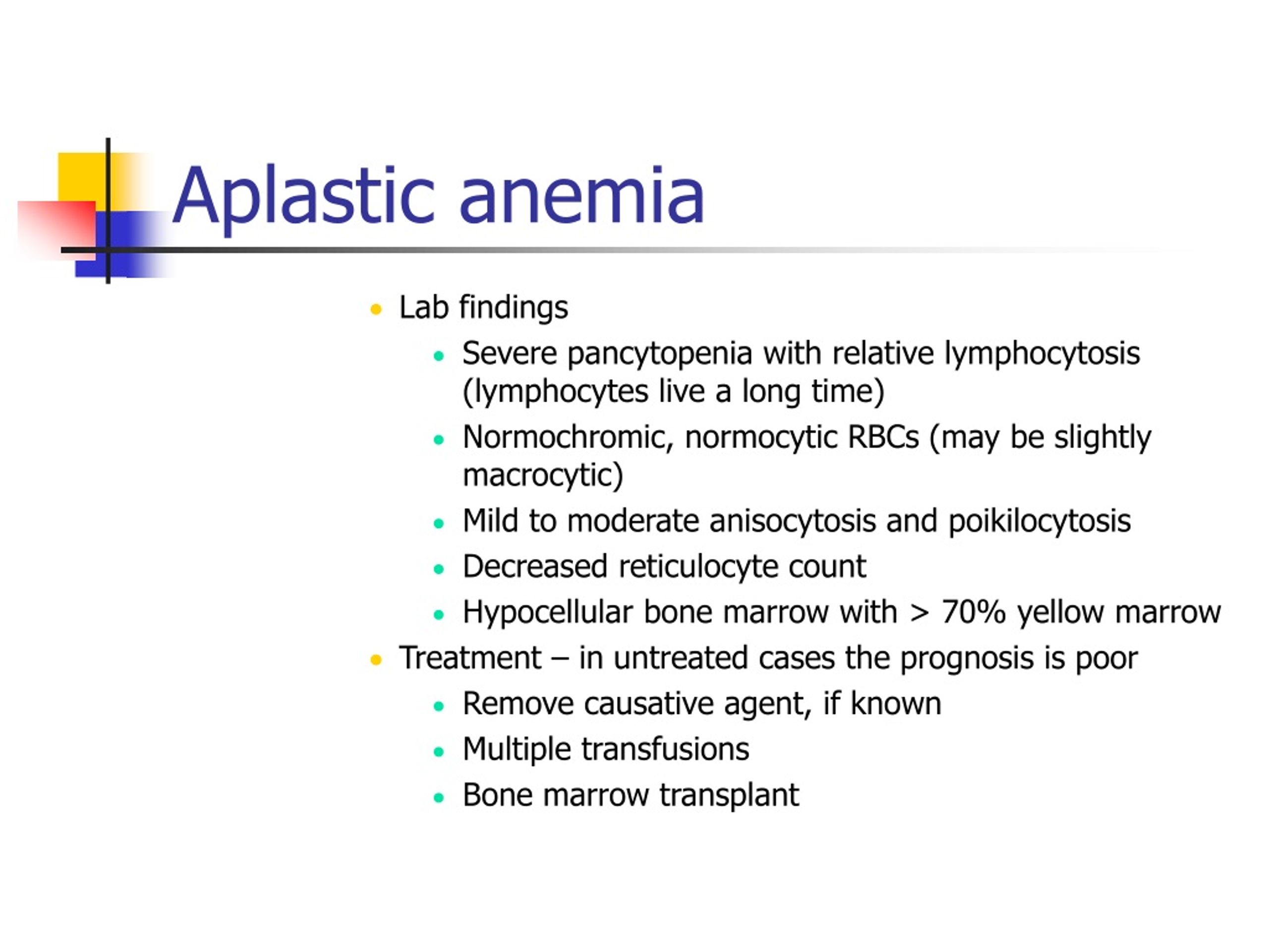 PPT - Aplastic and Hypoplastic Anemias PowerPoint Presentation, free ...