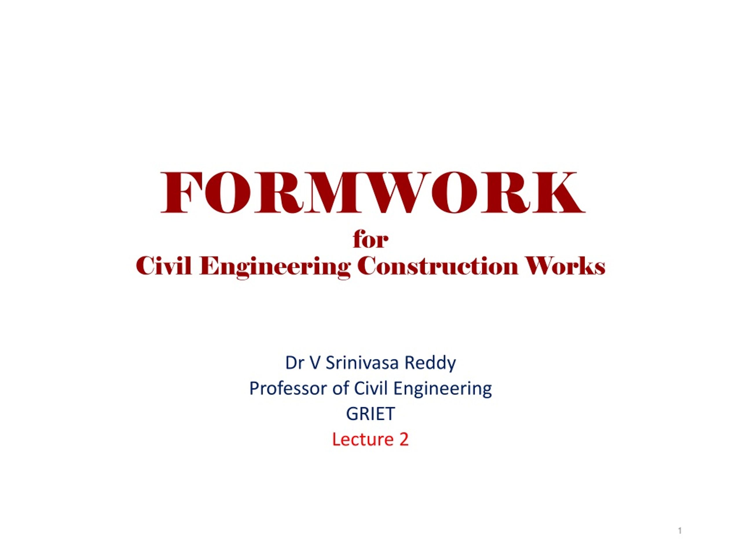 ppt presentation on formwork