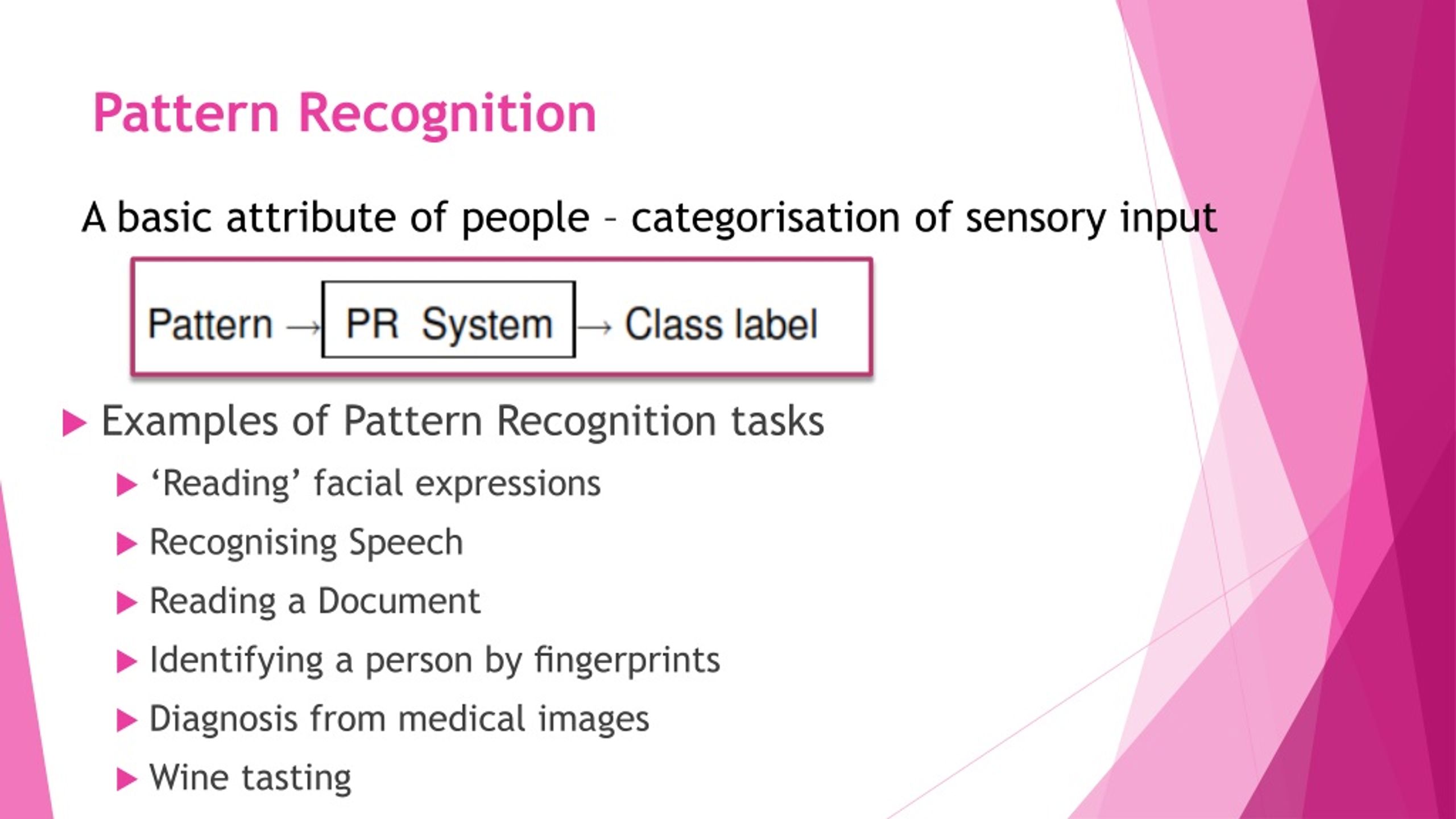 Pattern recognition. Pattern recognition example. Position attribute. Pattern recognition examples Flowers. Input examples